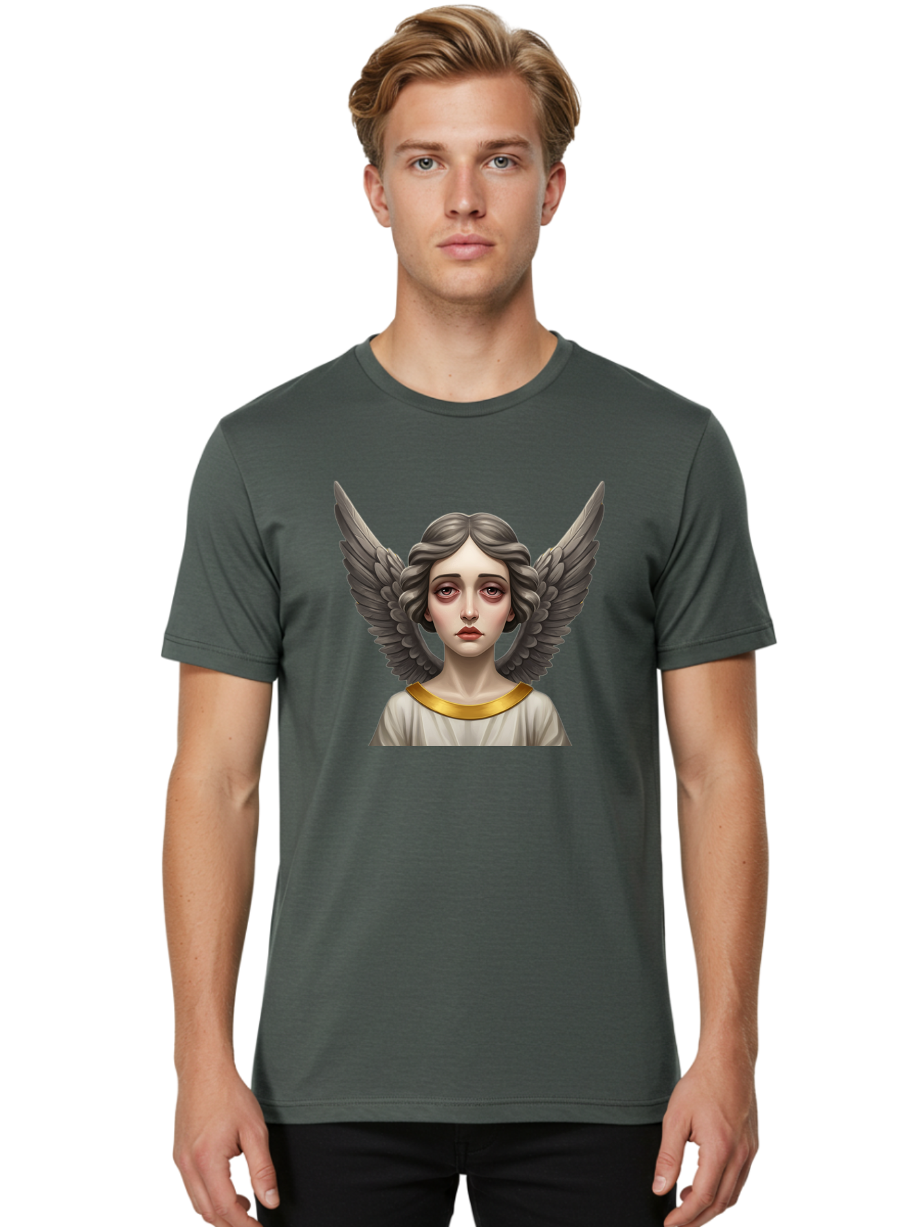 Angel-Portrait Men'S Graphic Tee, 100% Cotton, Comfortable Casual Summer Wear, Machine Washable, Vintage Camera, Old Camera, Antique Camera, Black Camera, Classic Photography, Photography Equipment, Nostalgic Device, Film Camera, Camera Art Baj942 4
