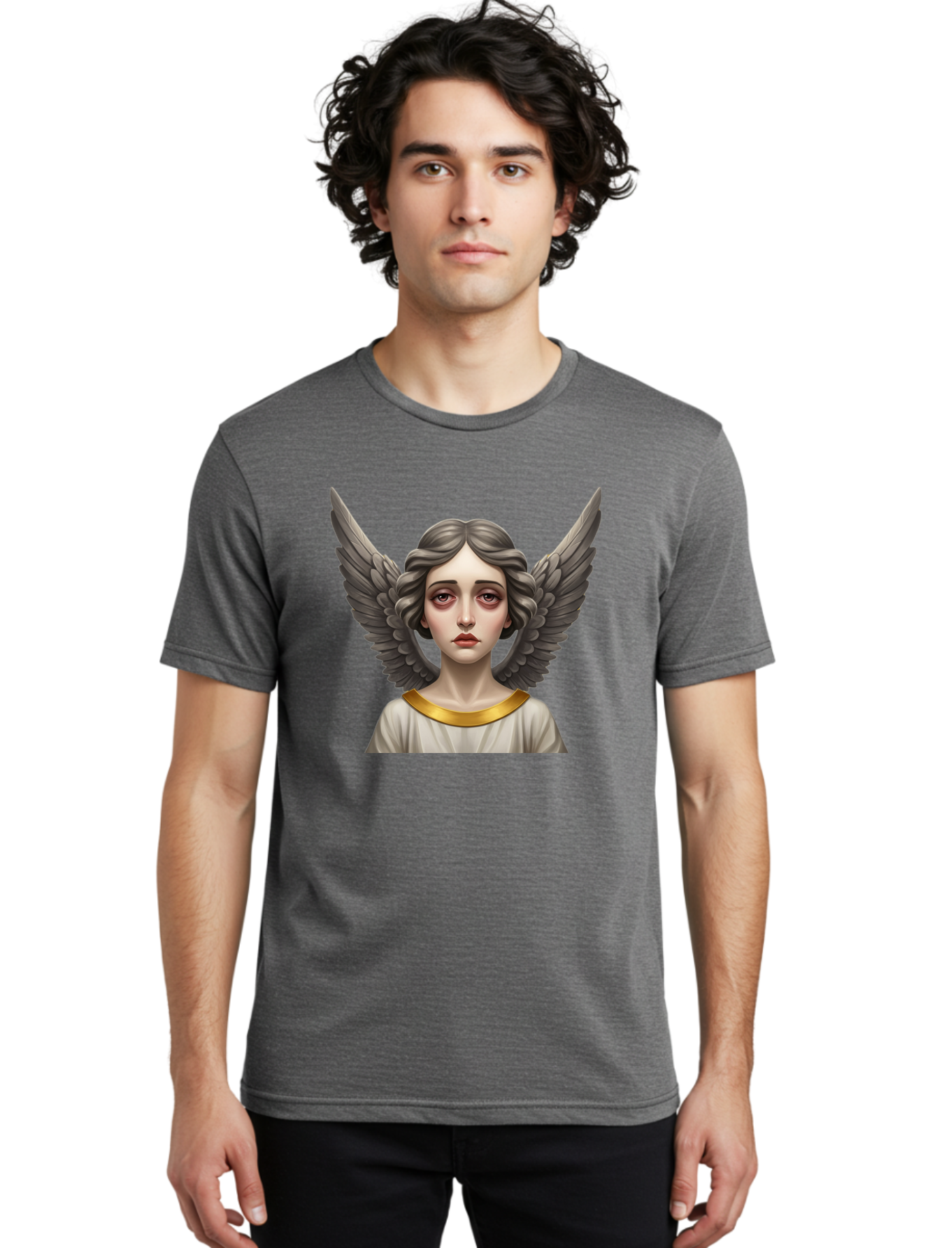 Angel-Portrait Men'S Graphic Tee, 100% Cotton, Comfortable Casual Summer Wear, Machine Washable, Vintage Camera, Old Camera, Antique Camera, Black Camera, Classic Photography, Photography Equipment, Nostalgic Device, Film Camera, Camera Art Baj942 12