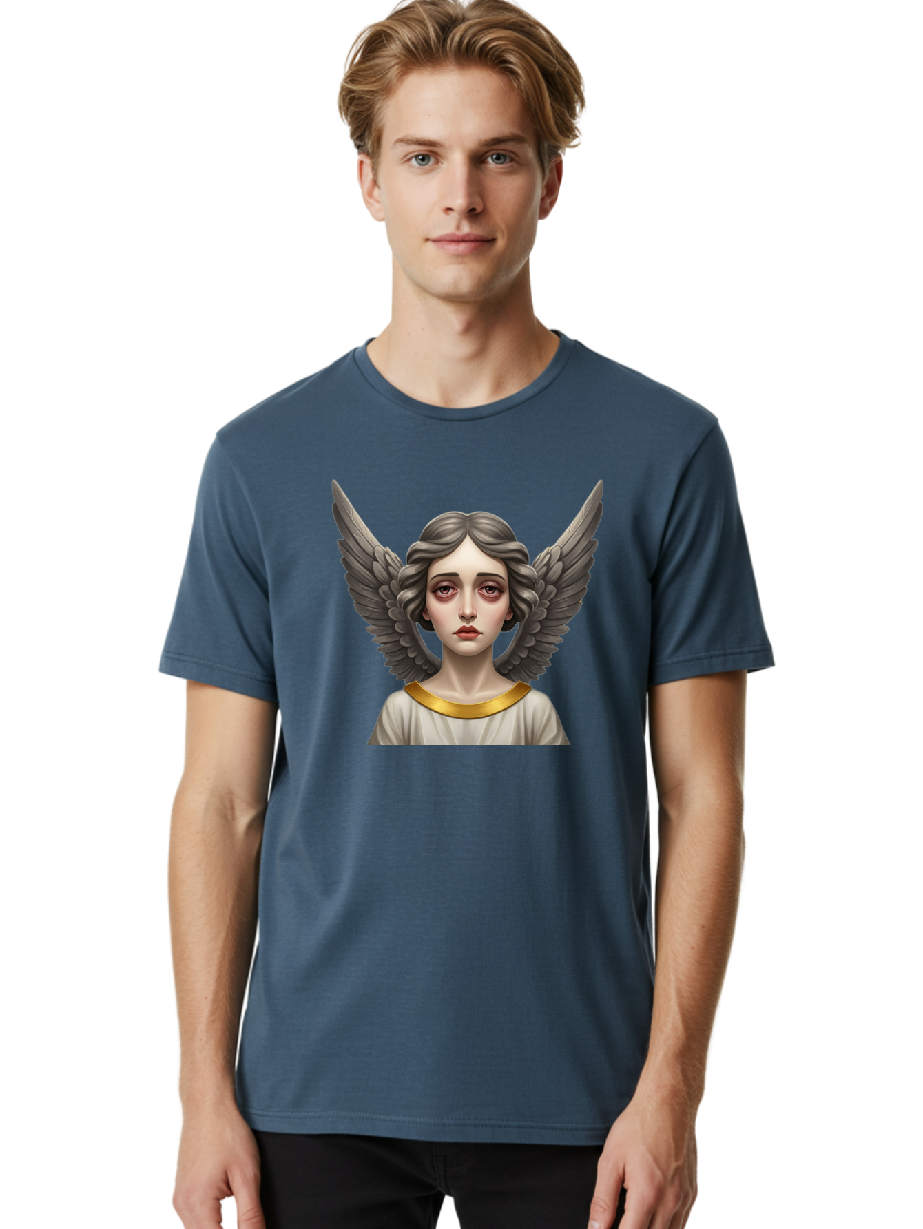 Angel-Portrait Men'S Graphic Tee, 100% Cotton, Comfortable Casual Summer Wear, Machine Washable, Vintage Camera, Old Camera, Antique Camera, Black Camera, Classic Photography, Photography Equipment, Nostalgic Device, Film Camera, Camera Art Baj942 6
