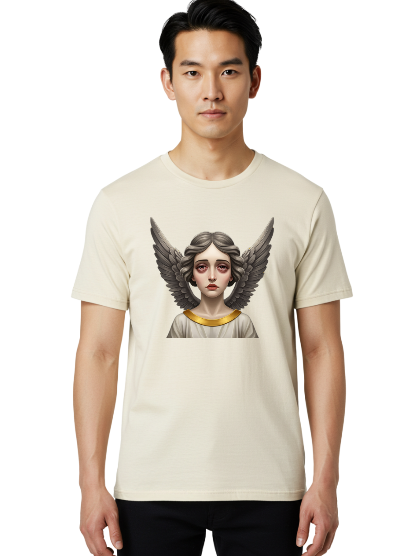 Angel-Portrait Men'S Graphic Tee, 100% Cotton, Comfortable Casual Summer Wear, Machine Washable, Vintage Camera, Old Camera, Antique Camera, Black Camera, Classic Photography, Photography Equipment, Nostalgic Device, Film Camera, Camera Art Baj942 18