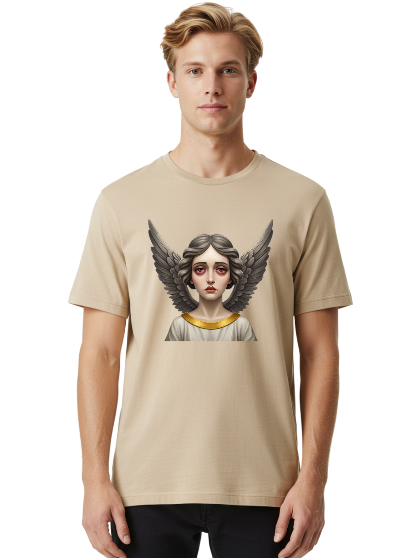 Angel-Portrait Men'S Graphic Tee, 100% Cotton, Comfortable Casual Summer Wear, Machine Washable, Vintage Camera, Old Camera, Antique Camera, Black Camera, Classic Photography, Photography Equipment, Nostalgic Device, Film Camera, Camera Art Baj942 8