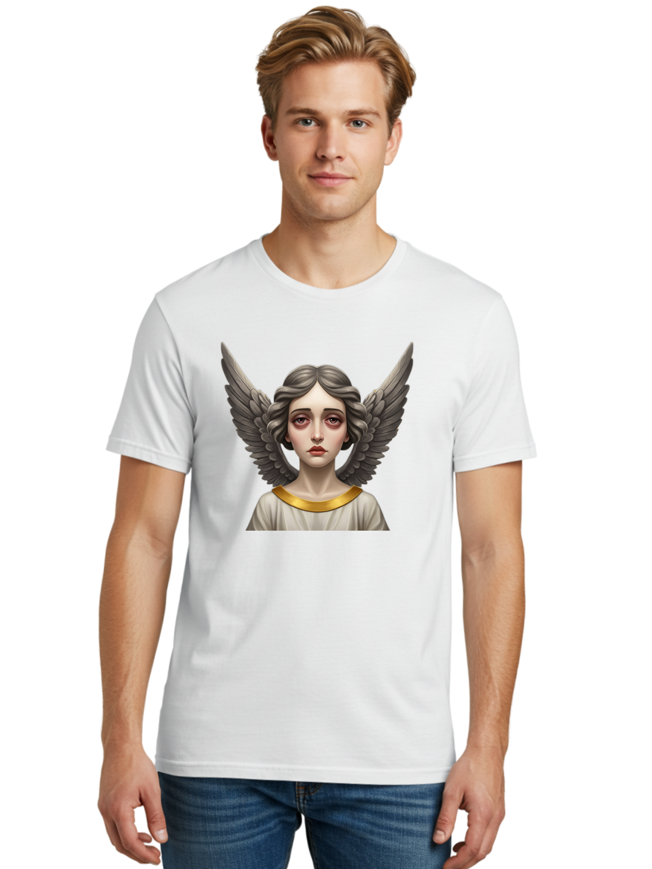 Angel-Portrait Men'S Graphic Tee, 100% Cotton, Comfortable Casual Summer Wear, Machine Washable, Vintage Camera, Old Camera, Antique Camera, Black Camera, Classic Photography, Photography Equipment, Nostalgic Device, Film Camera, Camera Art Baj942 20