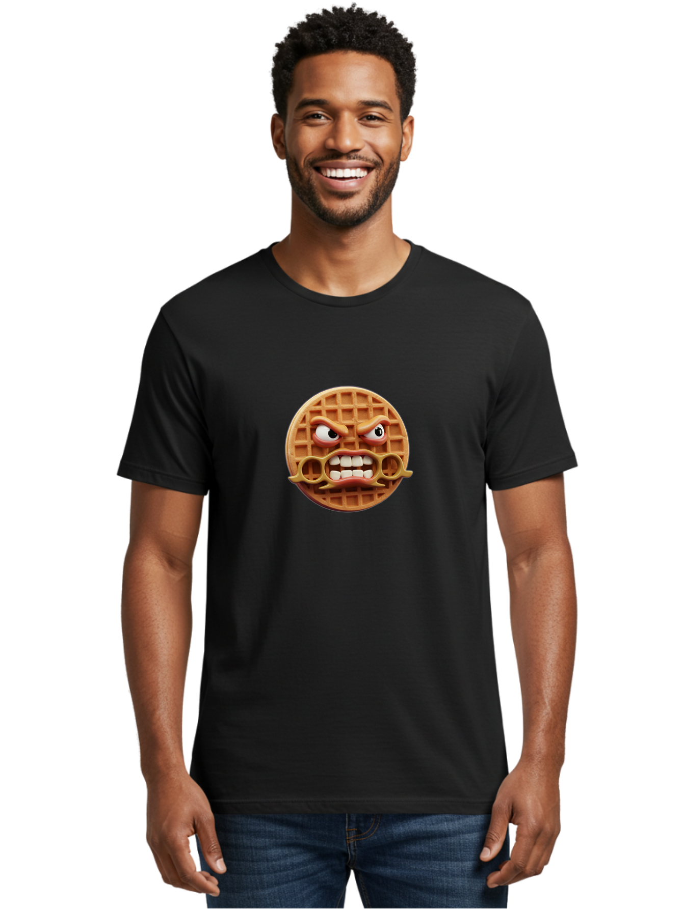 Angry-Face-Waffle Men'S Graphic Tee, 100% Cotton, Comfortable Casual Summer Wear, Machine Washable, Vintage Camera, Old Camera, Antique Camera, Black Camera, Classic Photography, Photography Equipment, Nostalgic Device, Film Camera, Camera Art Baj953 4