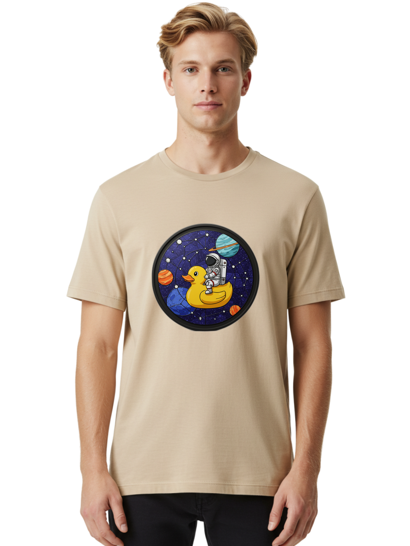 Astronaut-On-Duck-1 Men'S Graphic Tee, 100% Cotton, Comfortable Casual Summer Wear, Machine Washable, Vintage Camera, Old Camera, Antique Camera, Black Camera, Classic Photography, Photography Equipment, Nostalgic Device, Film Camera, Baj970 22