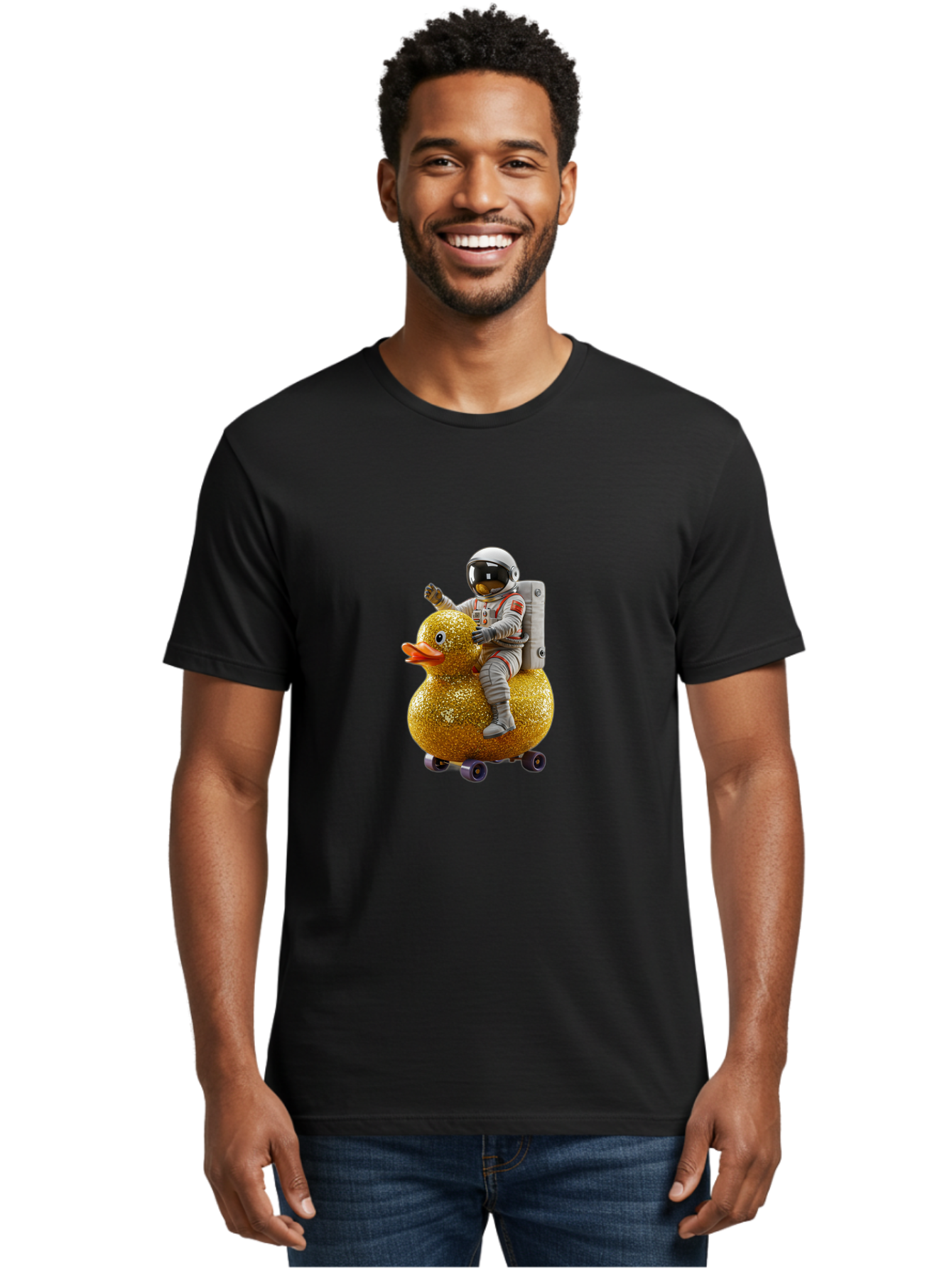 Astronaut-On-Gold-Duck Men'S Graphic Tee, 100% Cotton, Comfortable Casual Summer Wear, Machine Washable, Vintage Camera, Old Camera, Antique Camera, Black Camera, Classic Photography, Photography Equipment, Nostalgic Device, Film Camera, Baj973 8