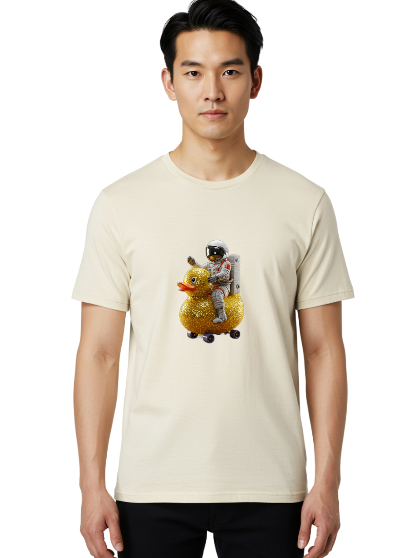 Astronaut-On-Gold-Duck Men'S Graphic Tee, 100% Cotton, Comfortable Casual Summer Wear, Machine Washable, Vintage Camera, Old Camera, Antique Camera, Black Camera, Classic Photography, Photography Equipment, Nostalgic Device, Film Camera, Baj973 14