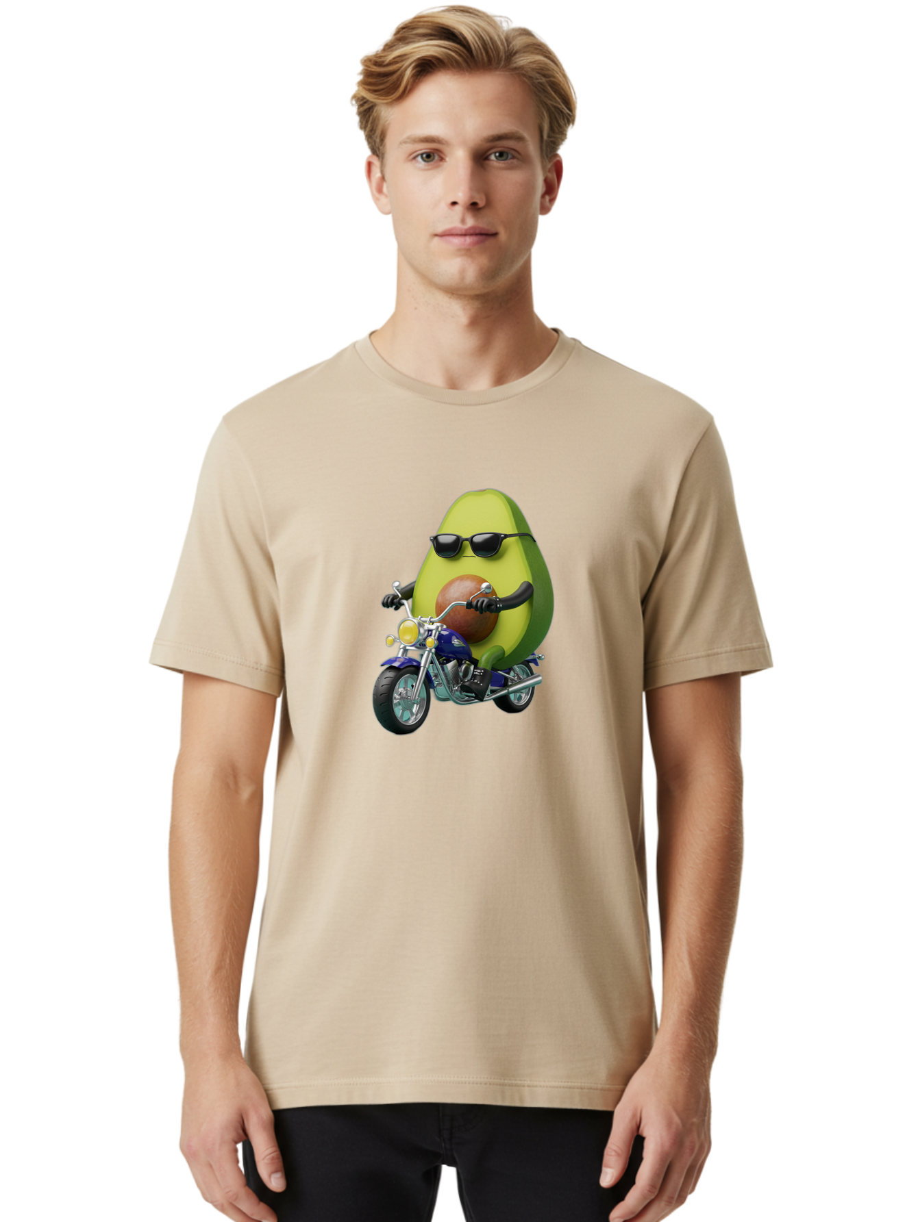 Avocado-Riding-Motorcycle Men'S Graphic Tee, 100% Cotton, Comfortable Casual Summer Wear, Machine Washable, Vintage Camera, Old Camera, Antique Camera, Black Camera, Classic Photography, Photography Equipment, Nostalgic Device, Film Camera, Baj984 16