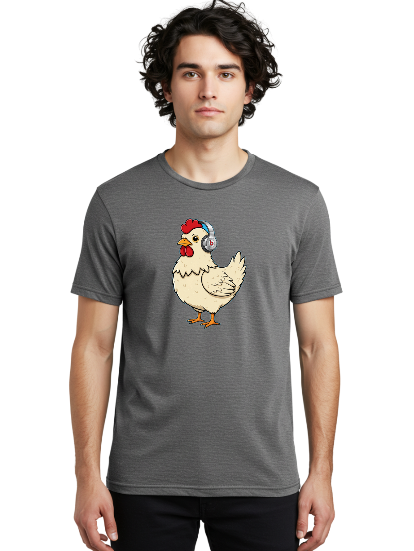 B-Headphones-Chicken Men'S Graphic Tee, 100% Cotton, Comfortable Casual Summer Wear, Machine Washable, Vintage Camera, Old Camera, Antique Camera, Black Camera, Classic Photography, Photography Equipment, Nostalgic Device, Film Camera, Baj990 30