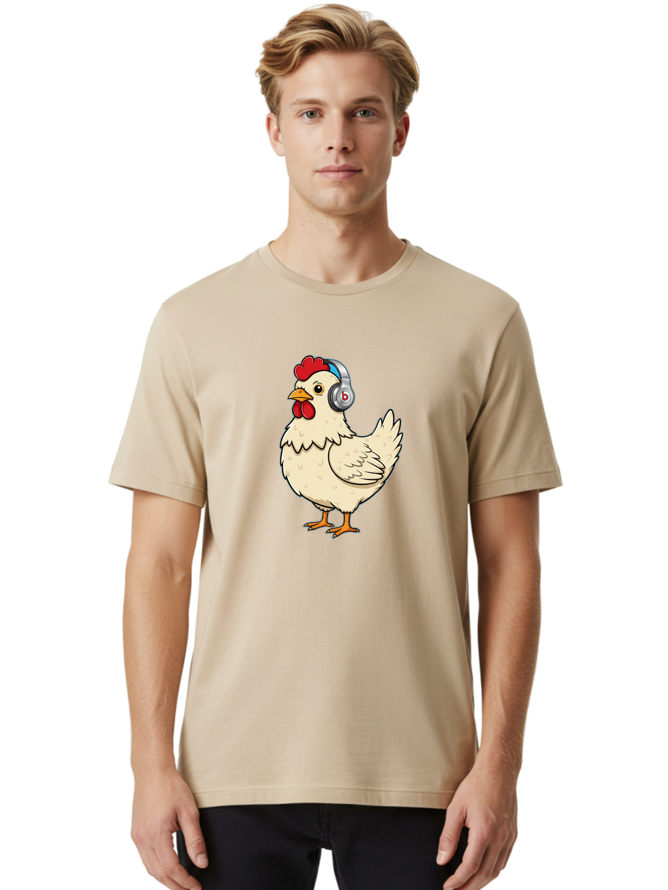 B-Headphones-Chicken Men'S Graphic Tee, 100% Cotton, Comfortable Casual Summer Wear, Machine Washable, Vintage Camera, Old Camera, Antique Camera, Black Camera, Classic Photography, Photography Equipment, Nostalgic Device, Film Camera, Baj990 10