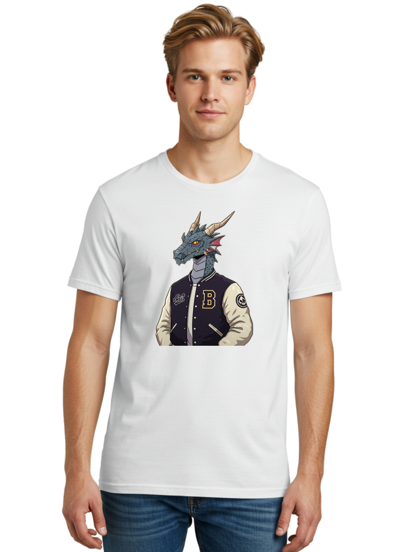 B-Letter-Jacket-Dragon Men'S Graphic Tee, 100% Cotton, Comfortable Casual Summer Wear, Machine Washable, Vintage Camera, Old Camera, Antique Camera, Black Camera, Classic Photography, Photography Equipment, Nostalgic Device, Film Camera, Baj992 28