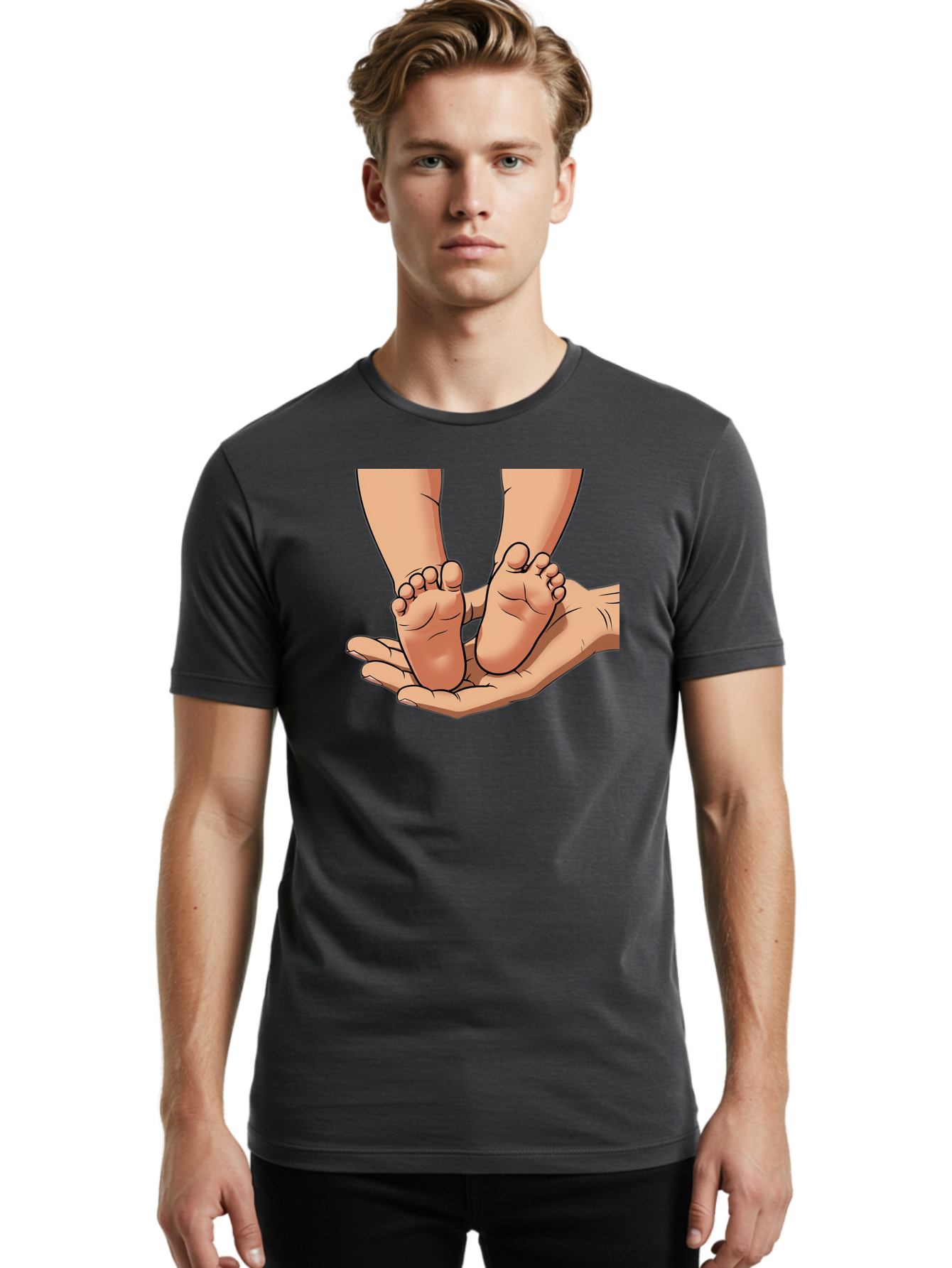 Baby-Feet-2 Men'S Graphic Tee, 100% Cotton, Comfortable Casual Summer Wear, Machine Washable, Vintage Camera, Old Camera, Antique Camera, Black Camera, Classic Photography, Photography Equipment, Nostalgic Device, Film Camera, Camera Art Bak002 19