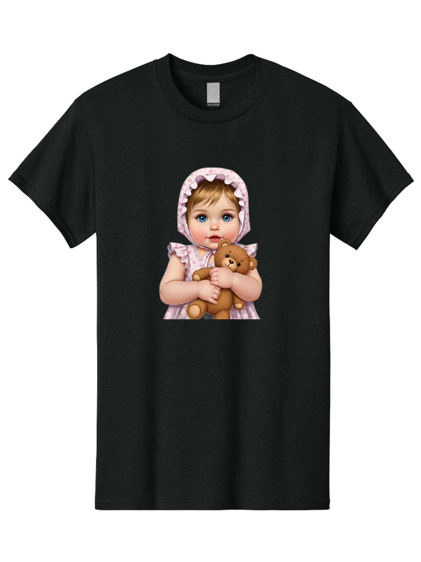 Baby-Girl-Hugging-Teddy Men'S Graphic Tee, 100% Cotton, Comfortable Casual Summer Wear, Machine Washable, Vintage Camera, Old Camera, Antique Camera, Black Camera, Classic Photography, Photography Equipment, Nostalgic Device, Film Camera, Bak007 12