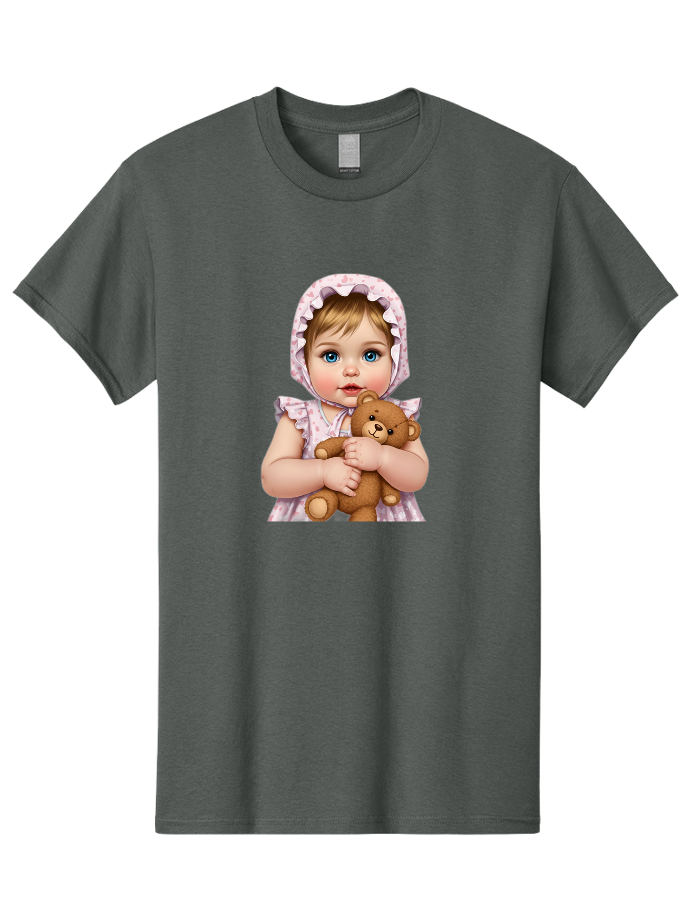 Baby-Girl-Hugging-Teddy Men'S Graphic Tee, 100% Cotton, Comfortable Casual Summer Wear, Machine Washable, Vintage Camera, Old Camera, Antique Camera, Black Camera, Classic Photography, Photography Equipment, Nostalgic Device, Film Camera, Bak007 11