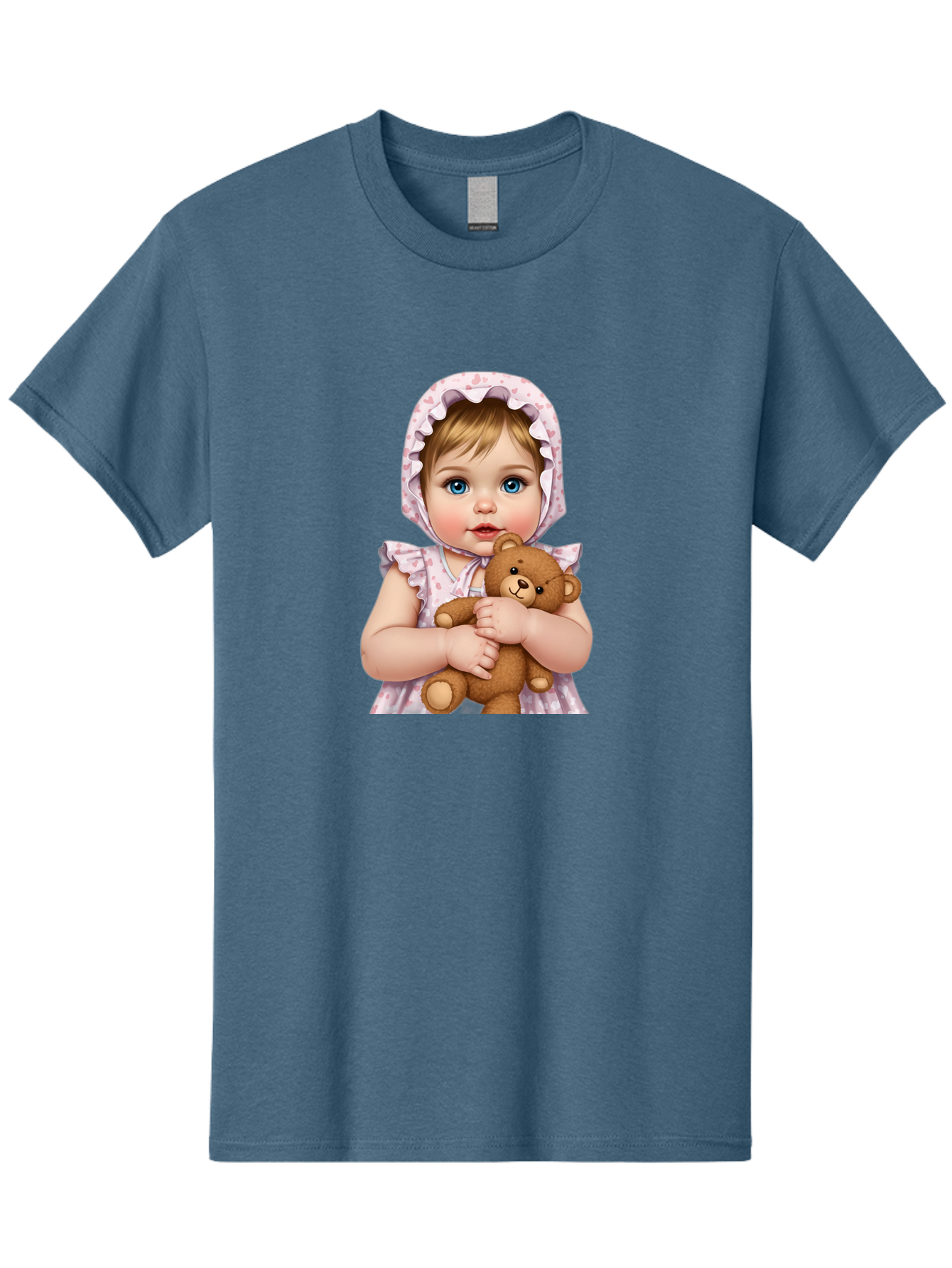 Baby-Girl-Hugging-Teddy Men'S Graphic Tee, 100% Cotton, Comfortable Casual Summer Wear, Machine Washable, Vintage Camera, Old Camera, Antique Camera, Black Camera, Classic Photography, Photography Equipment, Nostalgic Device, Film Camera, Bak007 2
