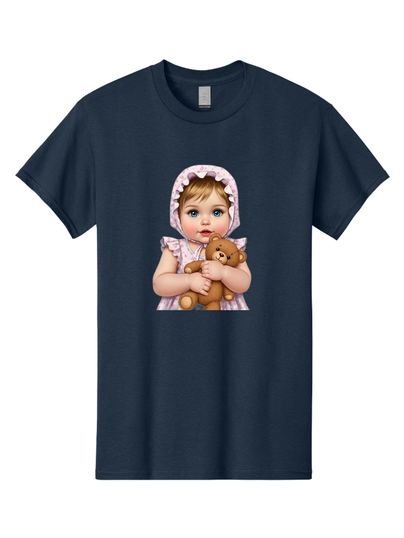 Baby-Girl-Hugging-Teddy Men'S Graphic Tee, 100% Cotton, Comfortable Casual Summer Wear, Machine Washable, Vintage Camera, Old Camera, Antique Camera, Black Camera, Classic Photography, Photography Equipment, Nostalgic Device, Film Camera, Bak007 7