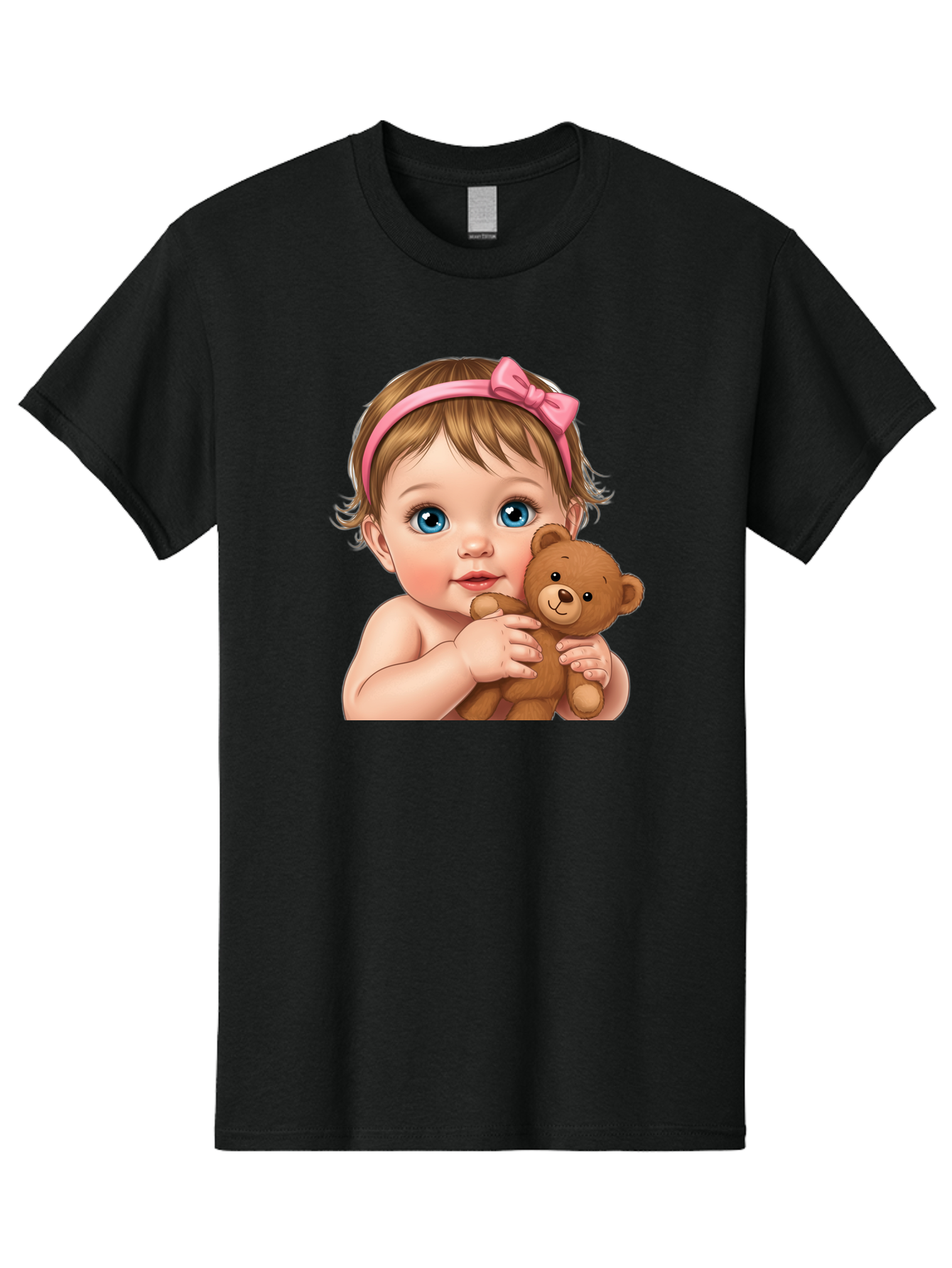 Baby-Girl-With-Teddy-1 Men'S Graphic Tee, 100% Cotton, Comfortable Casual Summer Wear, Machine Washable, Vintage Camera, Old Camera, Antique Camera, Black Camera, Classic Photography, Photography Equipment, Nostalgic Device, Film Camera, Bak008 7
