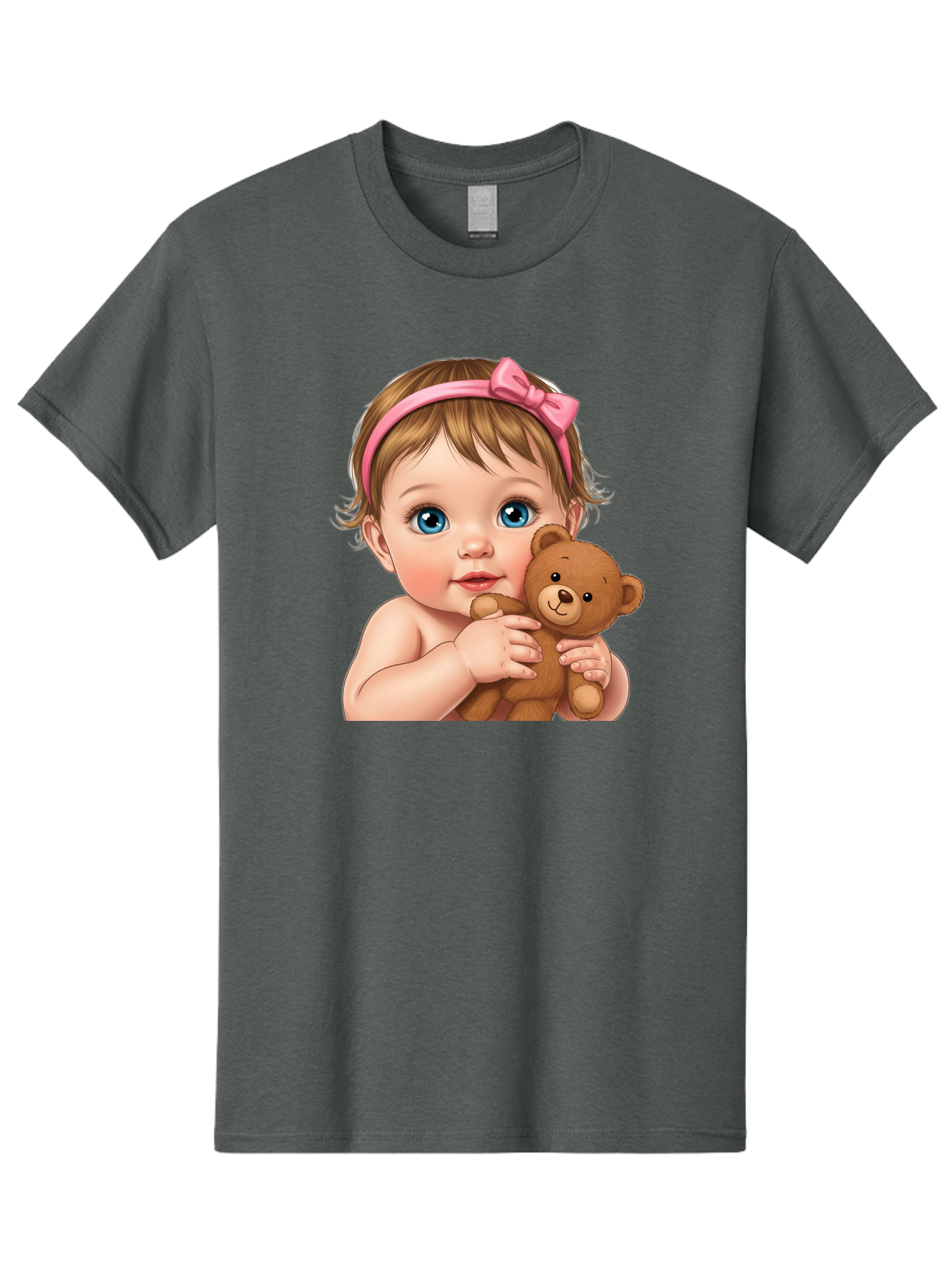Baby-Girl-With-Teddy-1 Men'S Graphic Tee, 100% Cotton, Comfortable Casual Summer Wear, Machine Washable, Vintage Camera, Old Camera, Antique Camera, Black Camera, Classic Photography, Photography Equipment, Nostalgic Device, Film Camera, Bak008 8