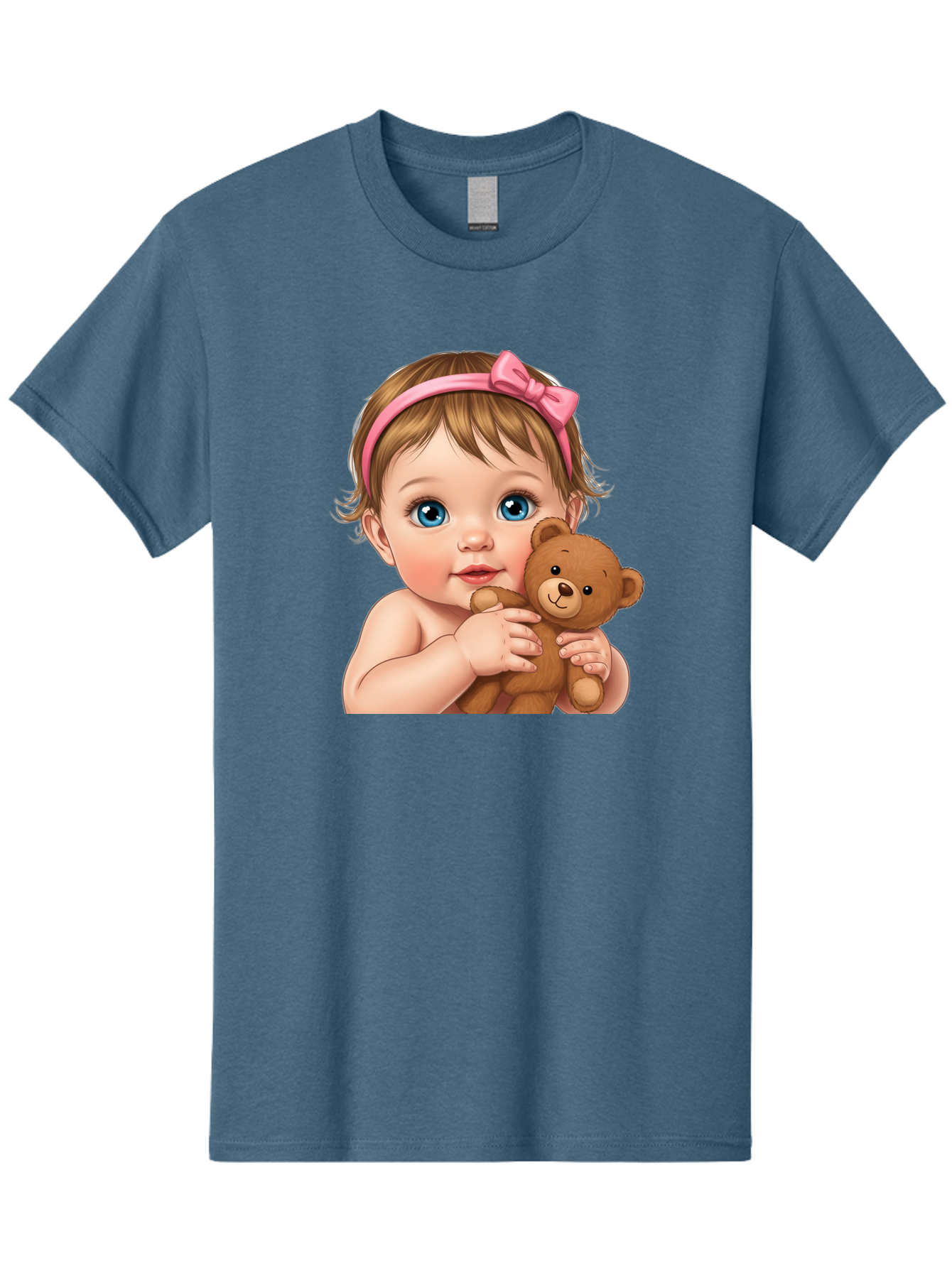 Baby-Girl-With-Teddy-1 Men'S Graphic Tee, 100% Cotton, Comfortable Casual Summer Wear, Machine Washable, Vintage Camera, Old Camera, Antique Camera, Black Camera, Classic Photography, Photography Equipment, Nostalgic Device, Film Camera, Bak008 4