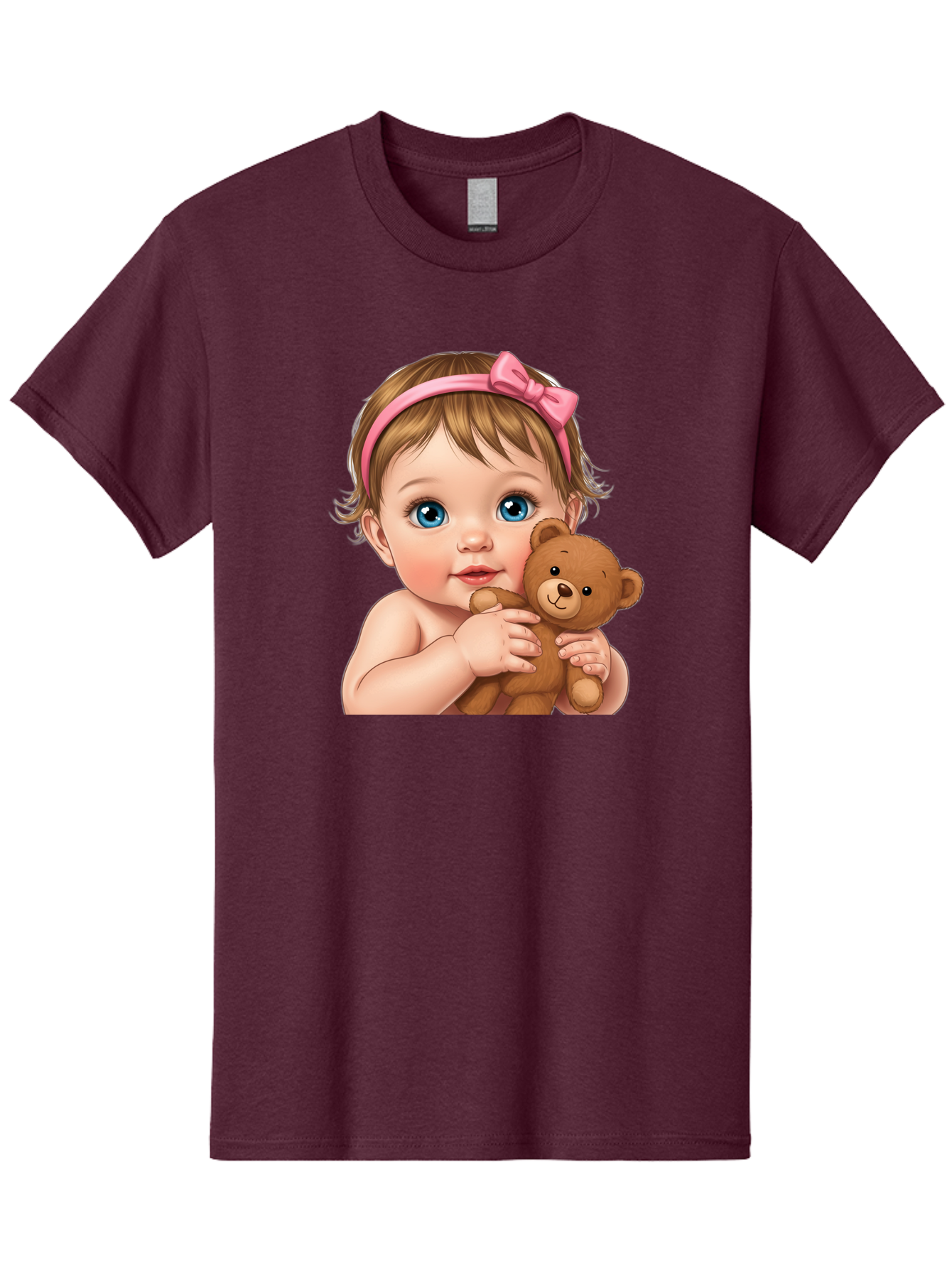 Baby-Girl-With-Teddy-1 Men'S Graphic Tee, 100% Cotton, Comfortable Casual Summer Wear, Machine Washable, Vintage Camera, Old Camera, Antique Camera, Black Camera, Classic Photography, Photography Equipment, Nostalgic Device, Film Camera, Bak008 10