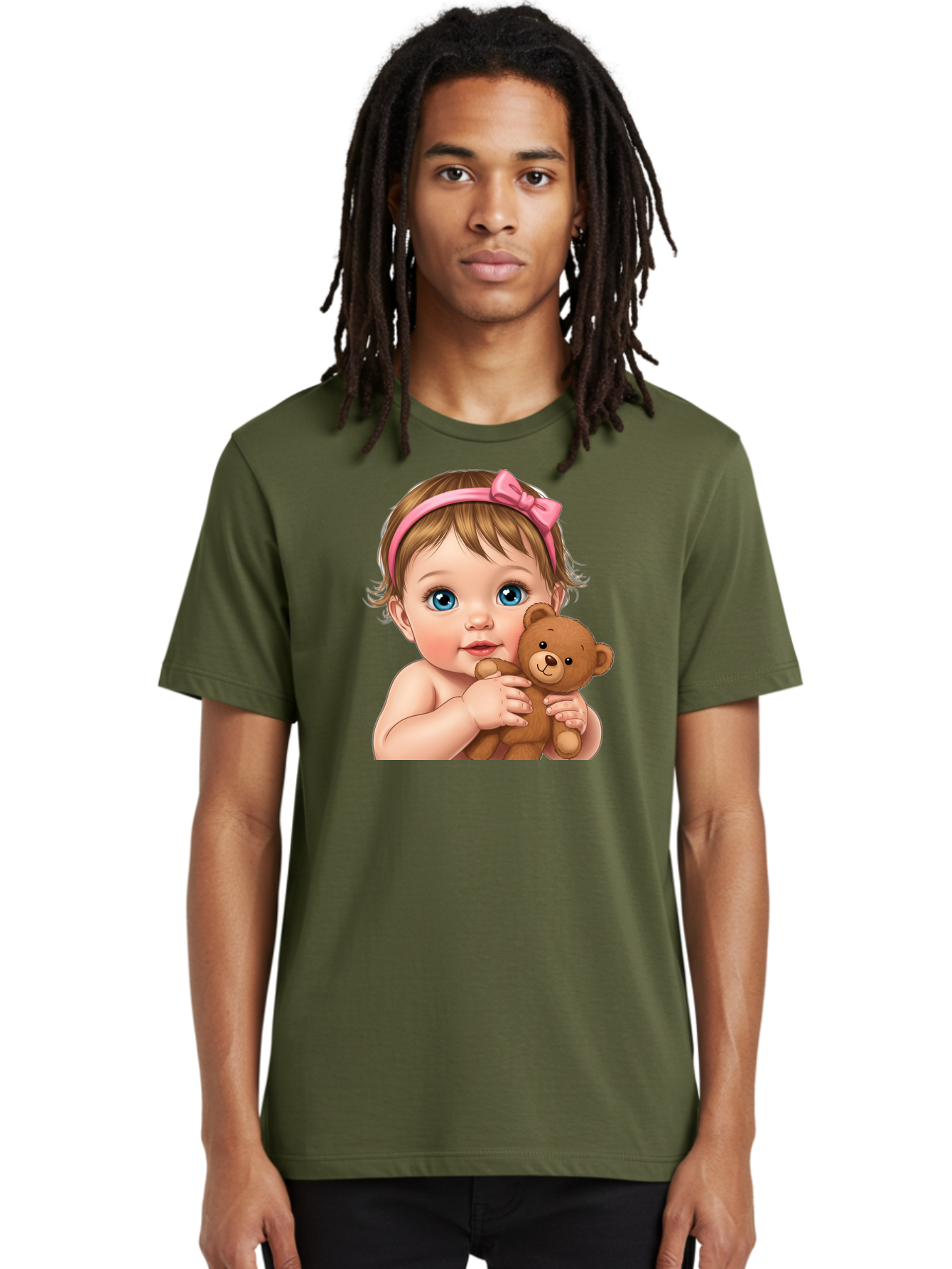 Baby-Girl-With-Teddy-1 Men'S Graphic Tee, 100% Cotton, Comfortable Casual Summer Wear, Machine Washable, Vintage Camera, Old Camera, Antique Camera, Black Camera, Classic Photography, Photography Equipment, Nostalgic Device, Film Camera, Bak008 21