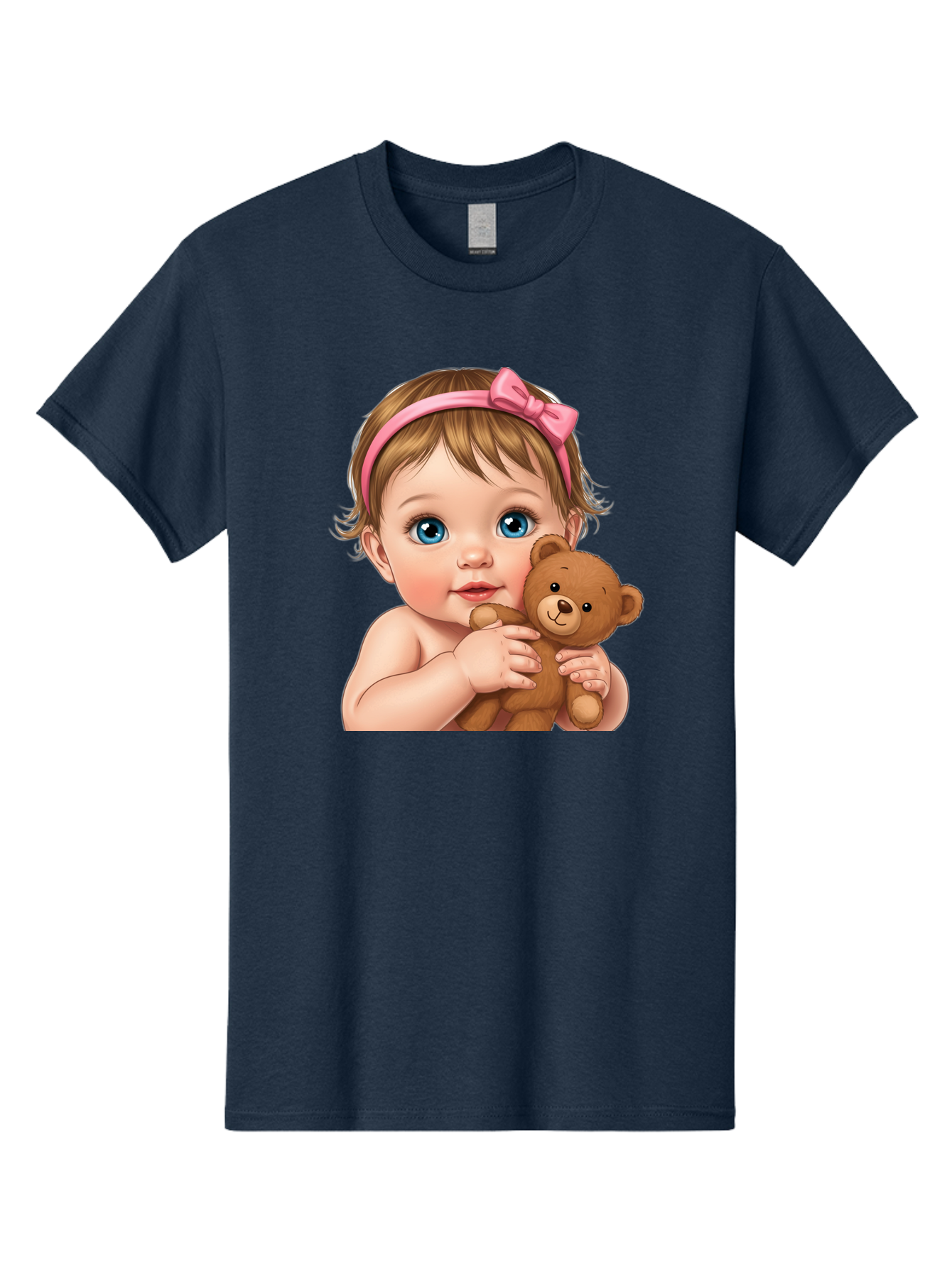 Baby-Girl-With-Teddy-1 Men'S Graphic Tee, 100% Cotton, Comfortable Casual Summer Wear, Machine Washable, Vintage Camera, Old Camera, Antique Camera, Black Camera, Classic Photography, Photography Equipment, Nostalgic Device, Film Camera, Bak008 12