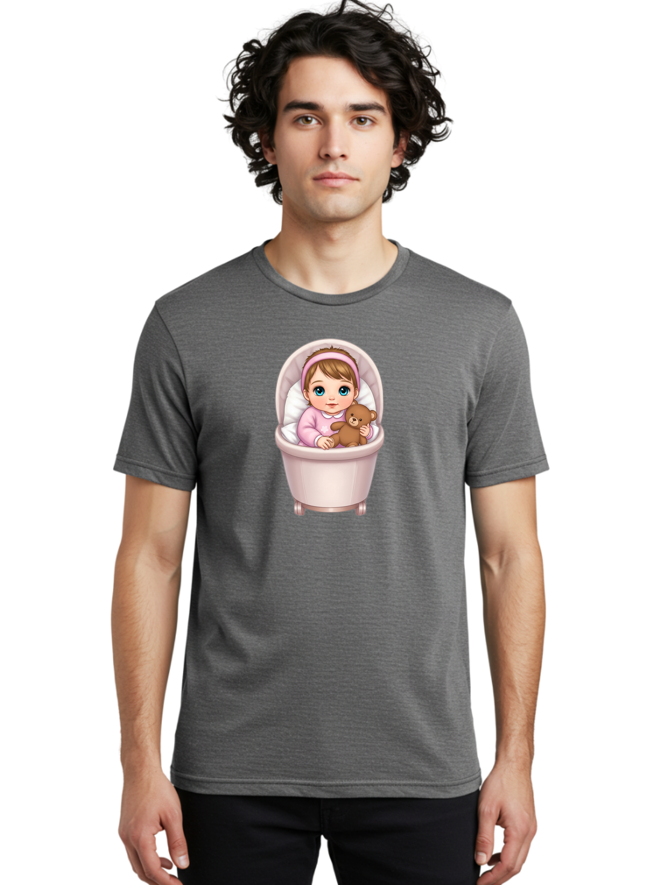 Baby-Girl-With-Teddy-2 Men'S Graphic Tee, 100% Cotton, Comfortable Casual Summer Wear, Machine Washable, Vintage Camera, Old Camera, Antique Camera, Black Camera, Classic Photography, Photography Equipment, Nostalgic Device, Film Camera, Bak009 29