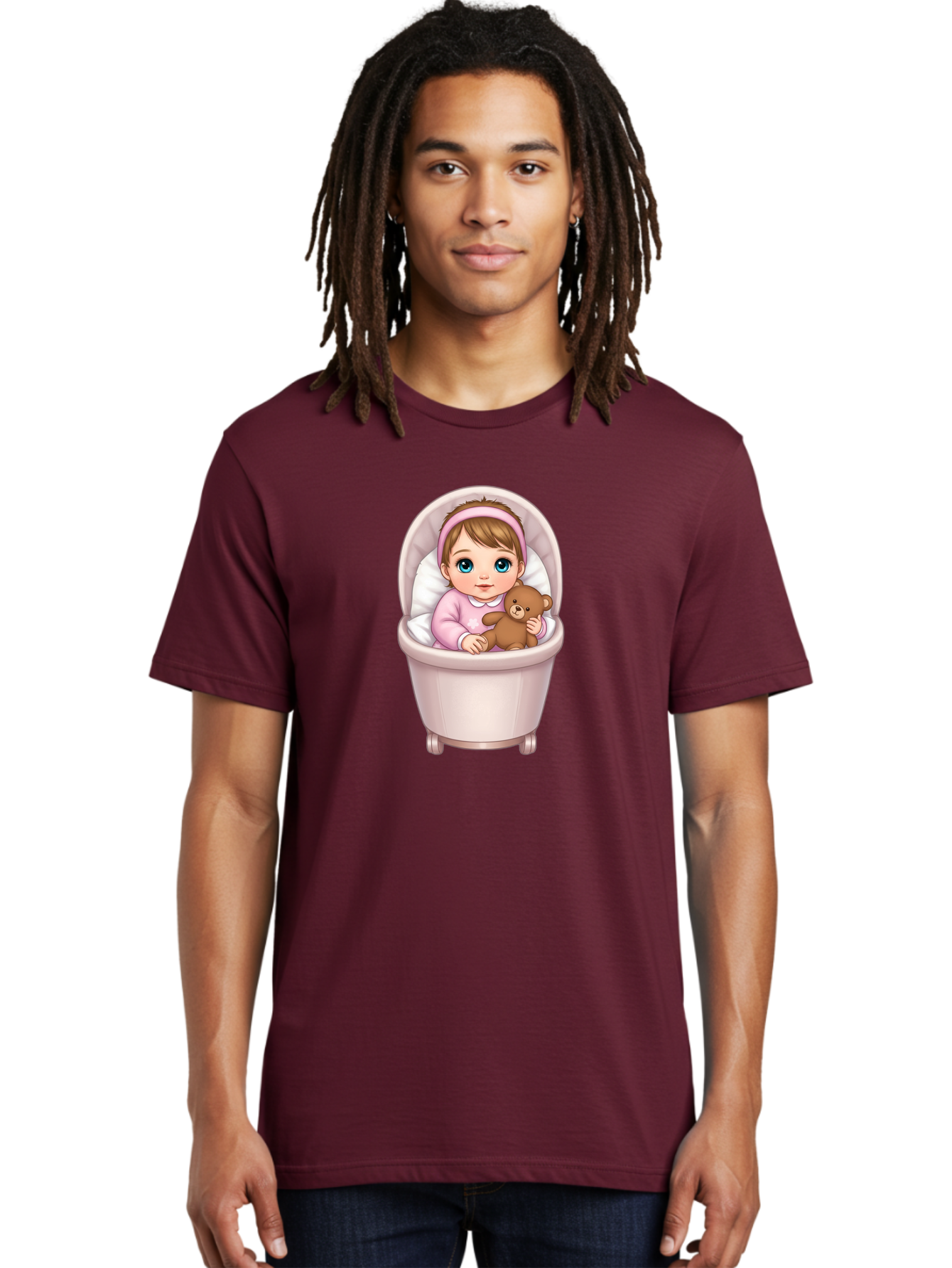 Baby-Girl-With-Teddy-2 Men'S Graphic Tee, 100% Cotton, Comfortable Casual Summer Wear, Machine Washable, Vintage Camera, Old Camera, Antique Camera, Black Camera, Classic Photography, Photography Equipment, Nostalgic Device, Film Camera, Bak009 24