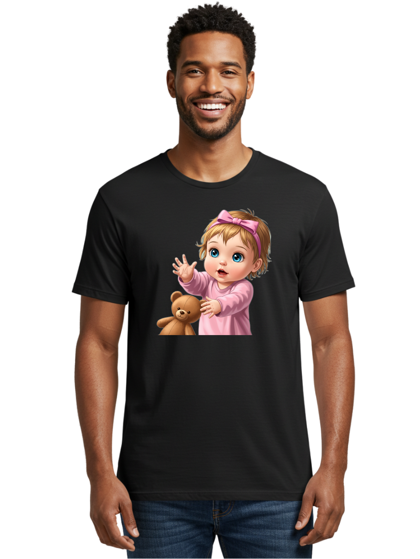 Baby-Girl-With-Teddy-3 Men'S Graphic Tee, 100% Cotton, Comfortable Casual Summer Wear, Machine Washable, Vintage Camera, Old Camera, Antique Camera, Black Camera, Classic Photography, Photography Equipment, Nostalgic Device, Film Camera, Bak010 23