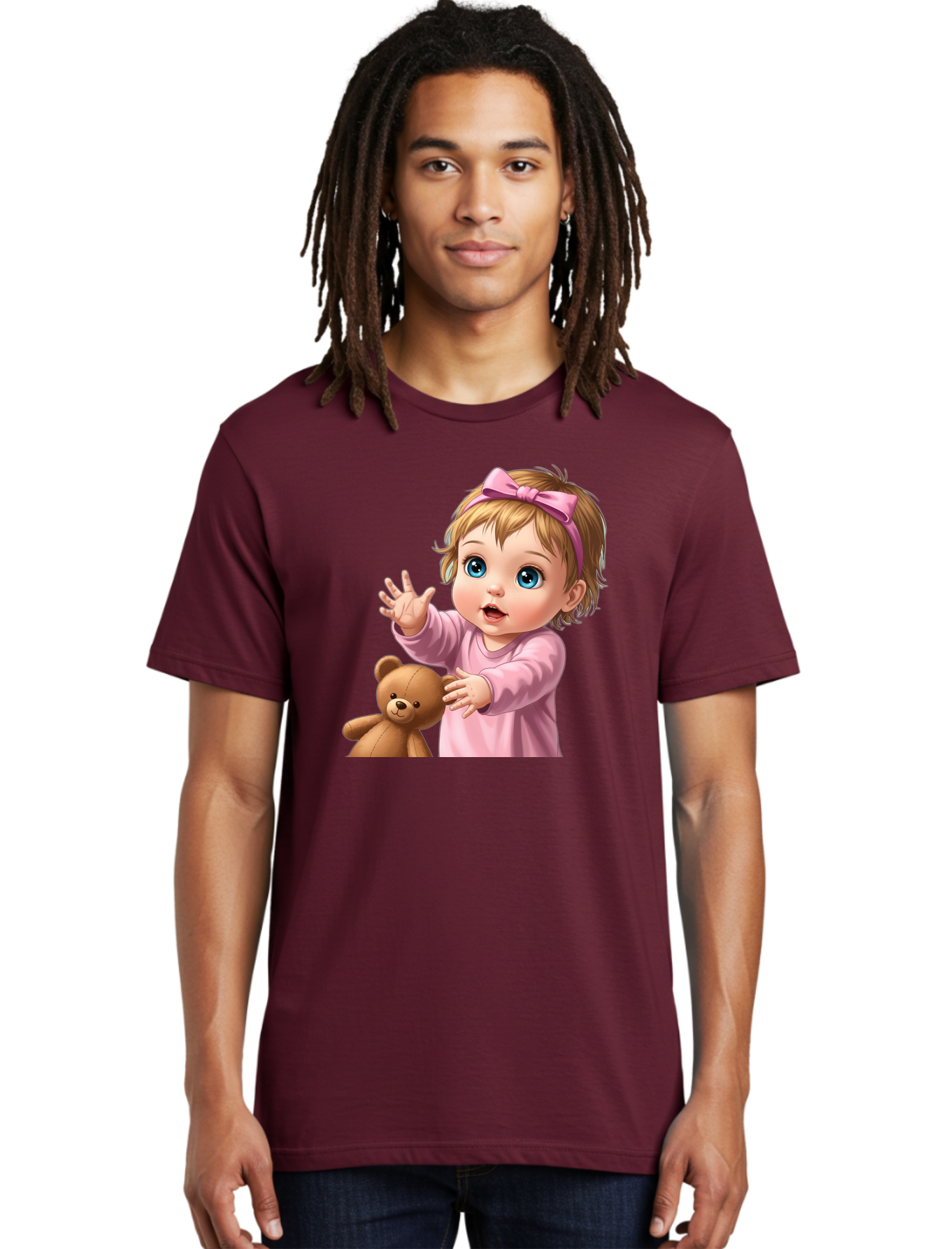 Baby-Girl-With-Teddy-3 Men'S Graphic Tee, 100% Cotton, Comfortable Casual Summer Wear, Machine Washable, Vintage Camera, Old Camera, Antique Camera, Black Camera, Classic Photography, Photography Equipment, Nostalgic Device, Film Camera, Bak010 29