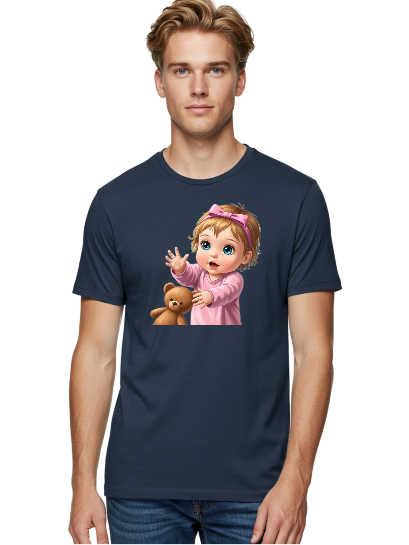 Baby-Girl-With-Teddy-3 Men'S Graphic Tee, 100% Cotton, Comfortable Casual Summer Wear, Machine Washable, Vintage Camera, Old Camera, Antique Camera, Black Camera, Classic Photography, Photography Equipment, Nostalgic Device, Film Camera, Bak010 22