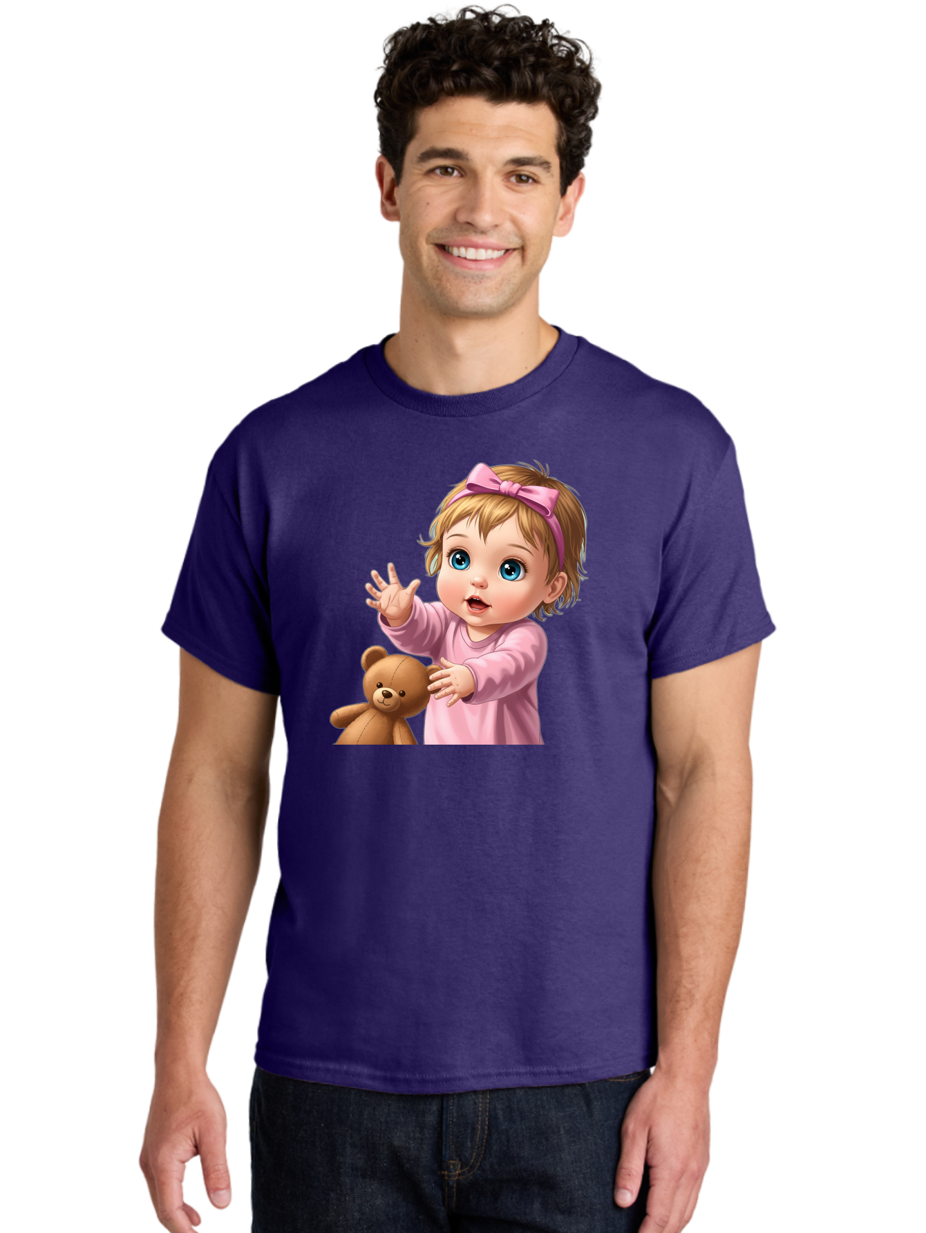 Baby-Girl-With-Teddy-3 Men'S Graphic Tee, 100% Cotton, Comfortable Casual Summer Wear, Machine Washable, Vintage Camera, Old Camera, Antique Camera, Black Camera, Classic Photography, Photography Equipment, Nostalgic Device, Film Camera, Bak010 20