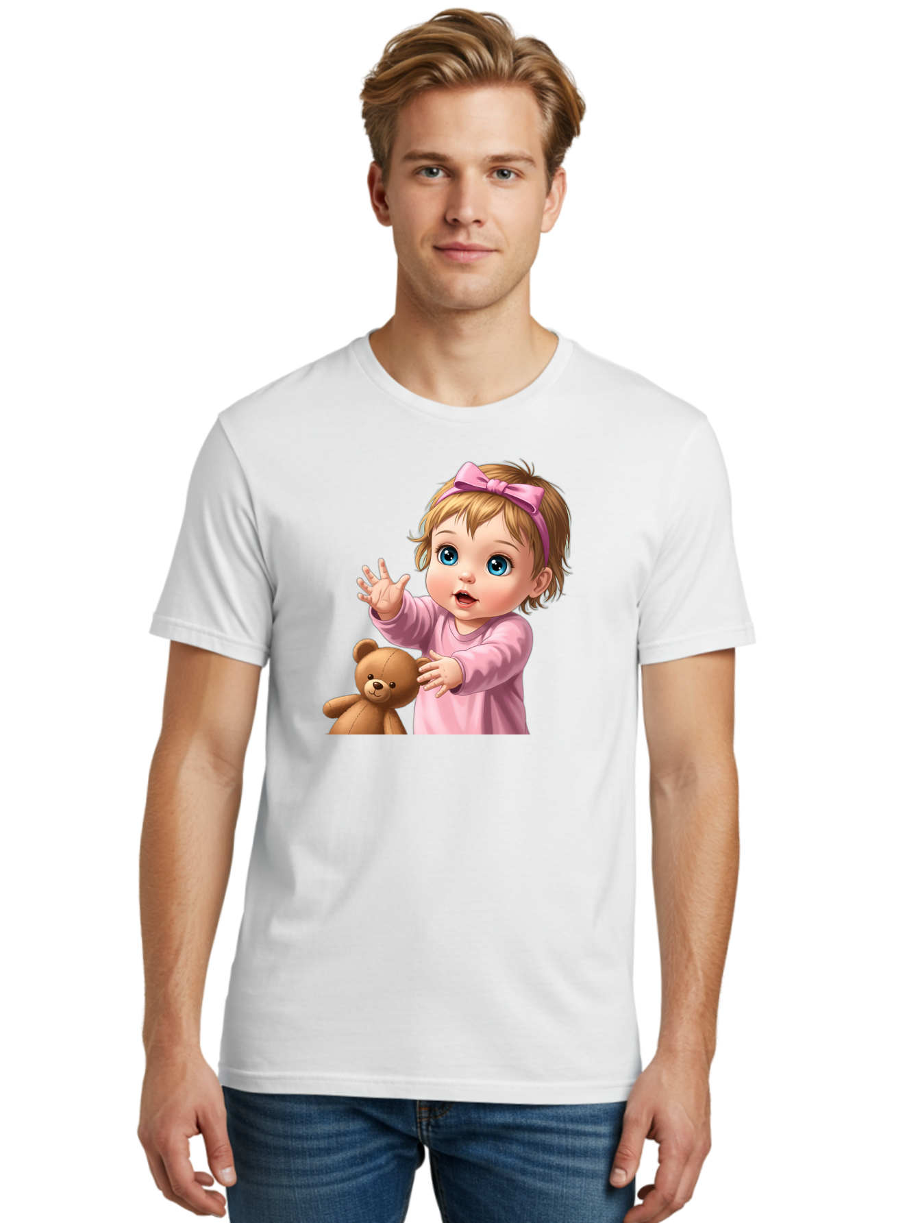 Baby-Girl-With-Teddy-3 Men'S Graphic Tee, 100% Cotton, Comfortable Casual Summer Wear, Machine Washable, Vintage Camera, Old Camera, Antique Camera, Black Camera, Classic Photography, Photography Equipment, Nostalgic Device, Film Camera, Bak010 21