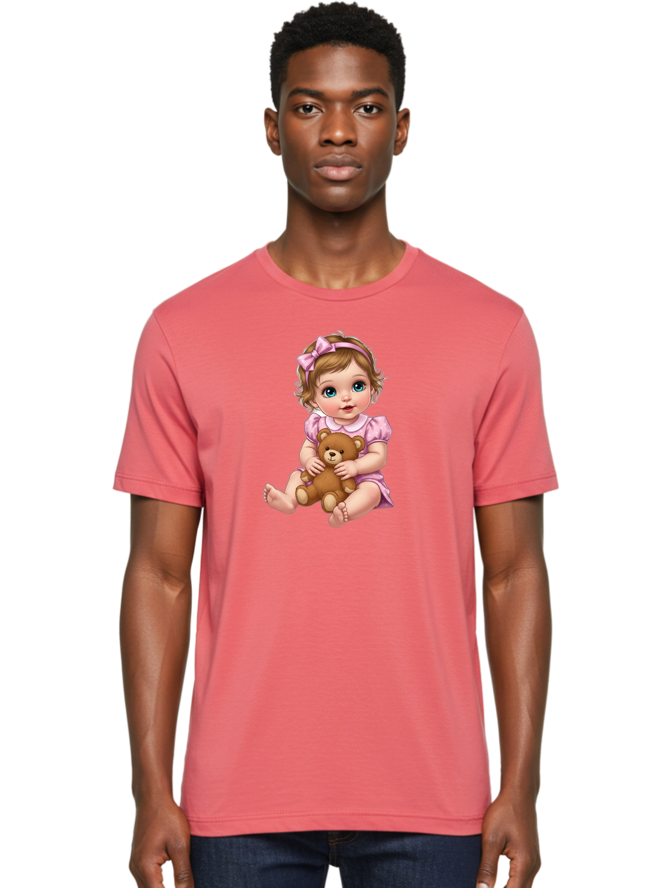 Baby-Girl-With-Teddy-Bear-1 Men'S Graphic Tee, 100% Cotton, Comfortable Casual Summer Wear, Machine Washable, Vintage Camera, Old Camera, Antique Camera, Black Camera, Classic Photography, Photography Equipment, Nostalgic Device, Film Camera, Bak011 21