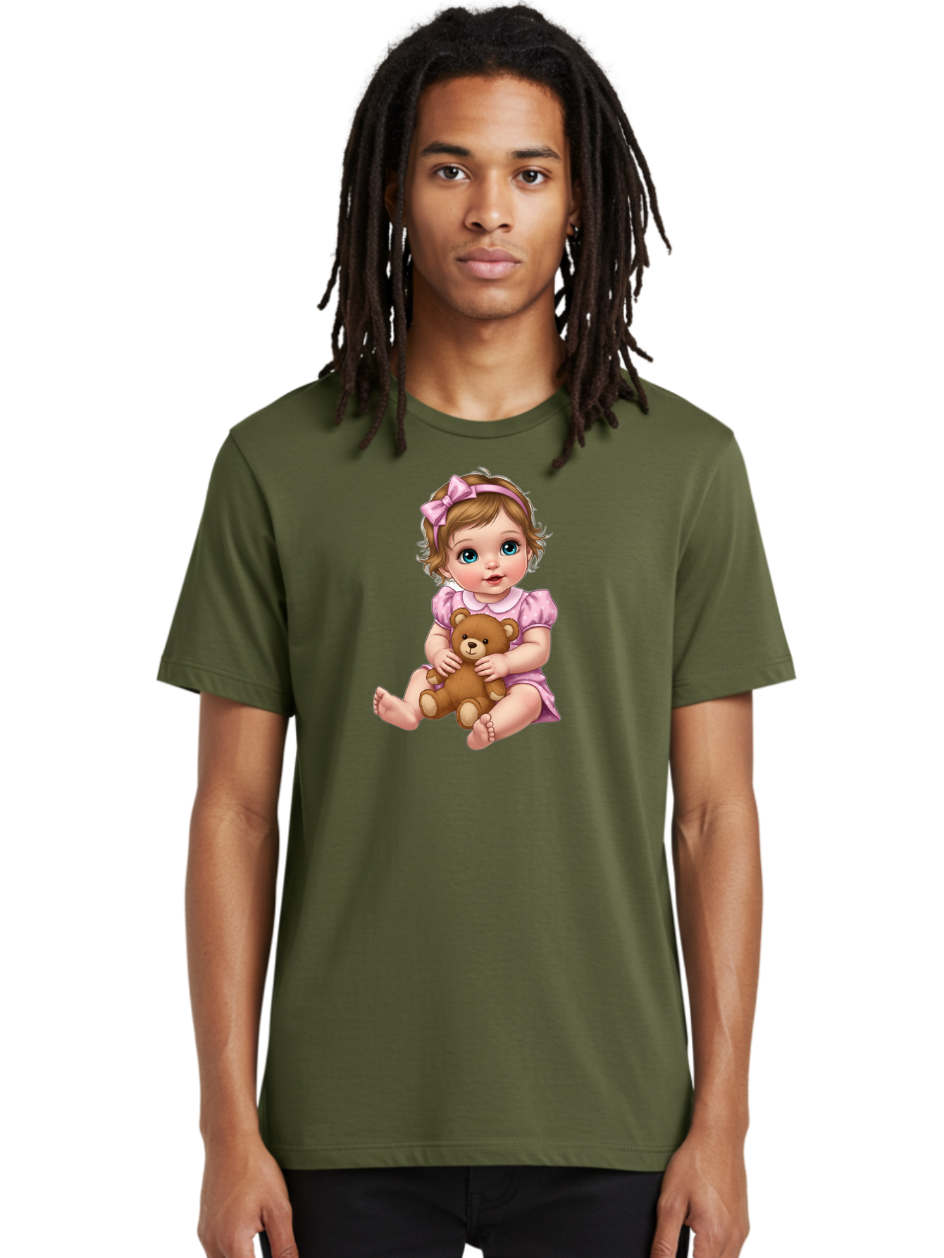 Baby-Girl-With-Teddy-Bear-1 Men'S Graphic Tee, 100% Cotton, Comfortable Casual Summer Wear, Machine Washable, Vintage Camera, Old Camera, Antique Camera, Black Camera, Classic Photography, Photography Equipment, Nostalgic Device, Film Camera, Bak011 26