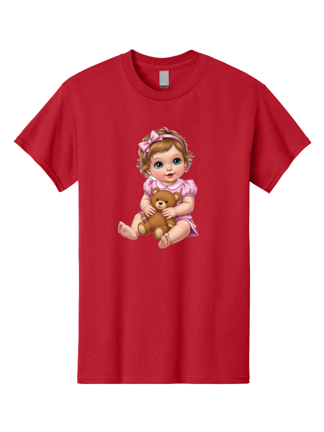 Baby-Girl-With-Teddy-Bear-1 Men'S Graphic Tee, 100% Cotton, Comfortable Casual Summer Wear, Machine Washable, Vintage Camera, Old Camera, Antique Camera, Black Camera, Classic Photography, Photography Equipment, Nostalgic Device, Film Camera, Bak011 1
