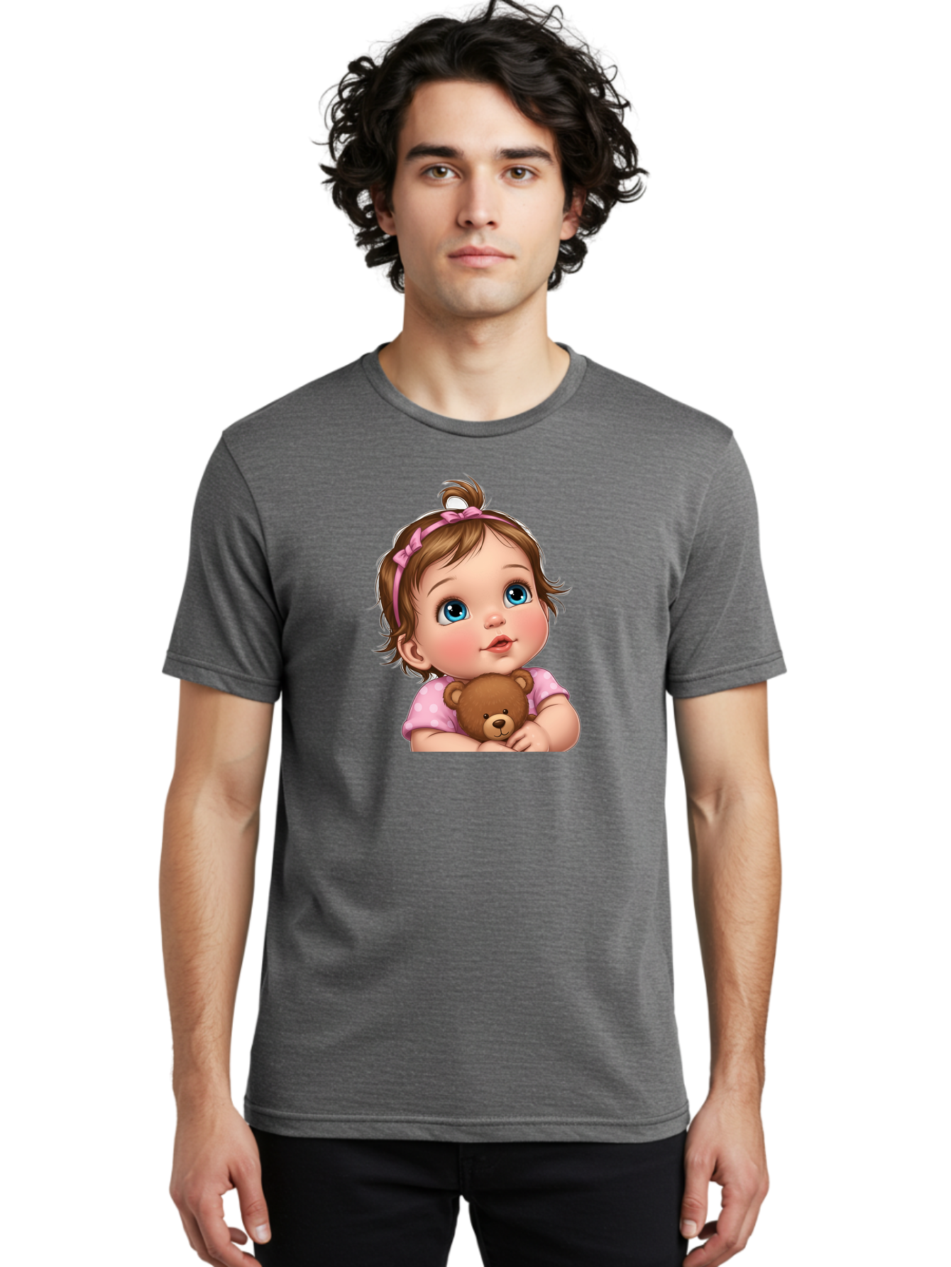 Baby-Girl-With-Teddy-Bear-2 Men'S Graphic Tee, 100% Cotton, Comfortable Casual Summer Wear, Machine Washable, Vintage Camera, Old Camera, Antique Camera, Black Camera, Classic Photography, Photography Equipment, Nostalgic Device, Film Camera, Bak012 21