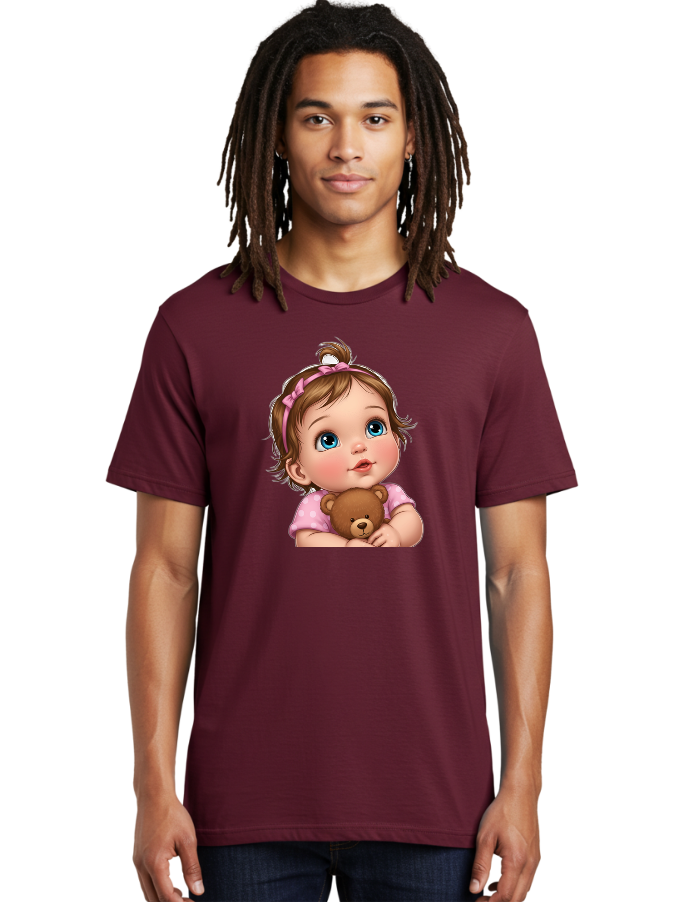 Baby-Girl-With-Teddy-Bear-2 Men'S Graphic Tee, 100% Cotton, Comfortable Casual Summer Wear, Machine Washable, Vintage Camera, Old Camera, Antique Camera, Black Camera, Classic Photography, Photography Equipment, Nostalgic Device, Film Camera, Bak012 19