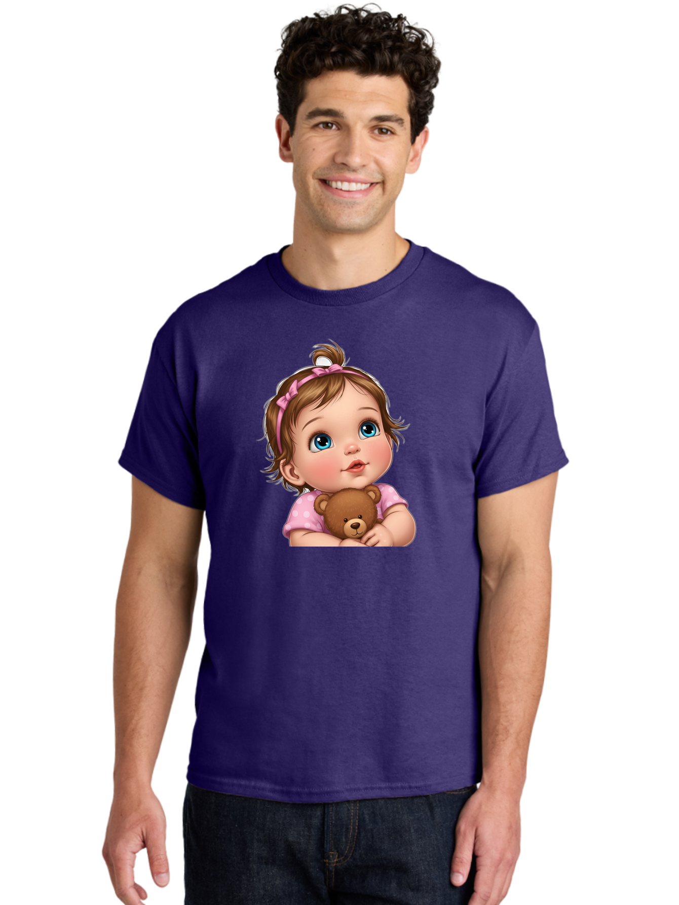 Baby-Girl-With-Teddy-Bear-2 Men'S Graphic Tee, 100% Cotton, Comfortable Casual Summer Wear, Machine Washable, Vintage Camera, Old Camera, Antique Camera, Black Camera, Classic Photography, Photography Equipment, Nostalgic Device, Film Camera, Bak012 20