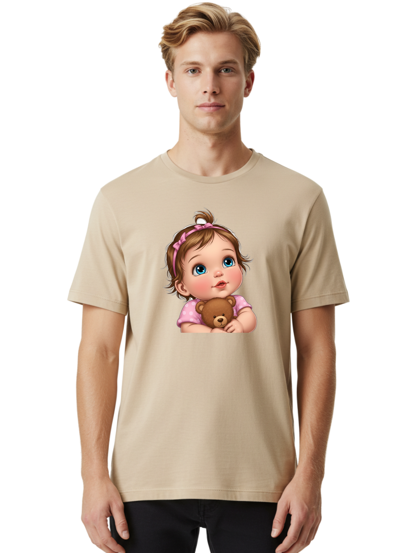 Baby-Girl-With-Teddy-Bear-2 Men'S Graphic Tee, 100% Cotton, Comfortable Casual Summer Wear, Machine Washable, Vintage Camera, Old Camera, Antique Camera, Black Camera, Classic Photography, Photography Equipment, Nostalgic Device, Film Camera, Bak012 18
