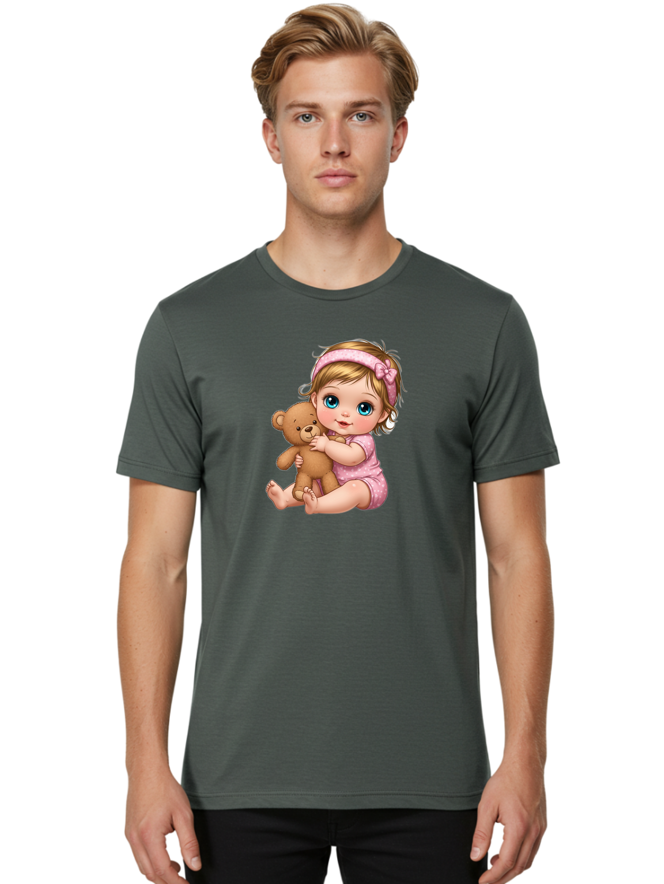 Baby-Girl-With-Teddy-Bear Men'S Graphic Tee, 100% Cotton, Comfortable Casual Summer Wear, Machine Washable, Vintage Camera, Old Camera, Antique Camera, Black Camera, Classic Photography, Photography Equipment, Nostalgic Device, Film Camera, Bak013 21