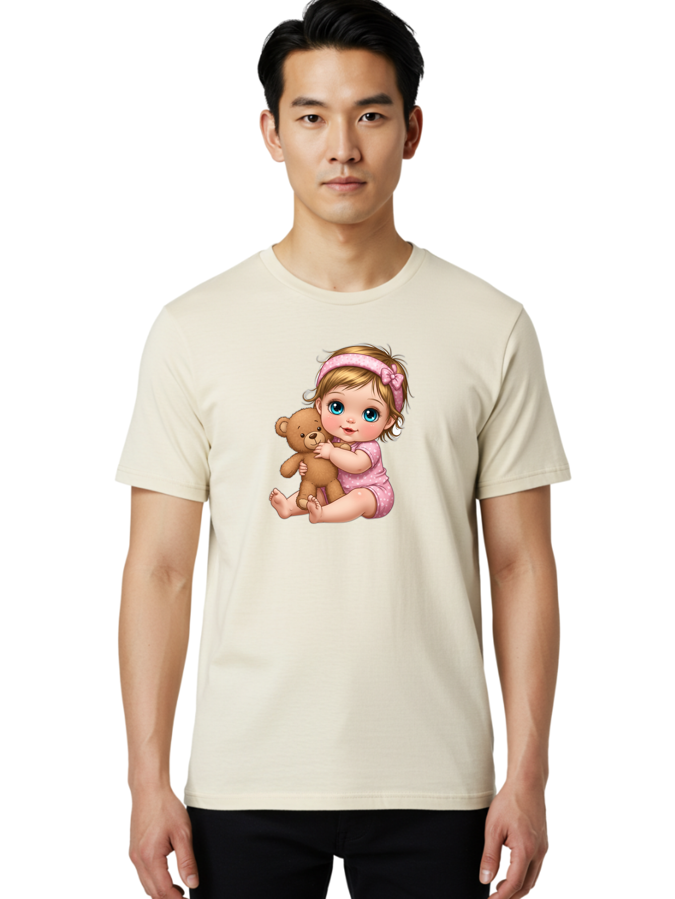 Baby-Girl-With-Teddy-Bear Men'S Graphic Tee, 100% Cotton, Comfortable Casual Summer Wear, Machine Washable, Vintage Camera, Old Camera, Antique Camera, Black Camera, Classic Photography, Photography Equipment, Nostalgic Device, Film Camera, Bak013 16