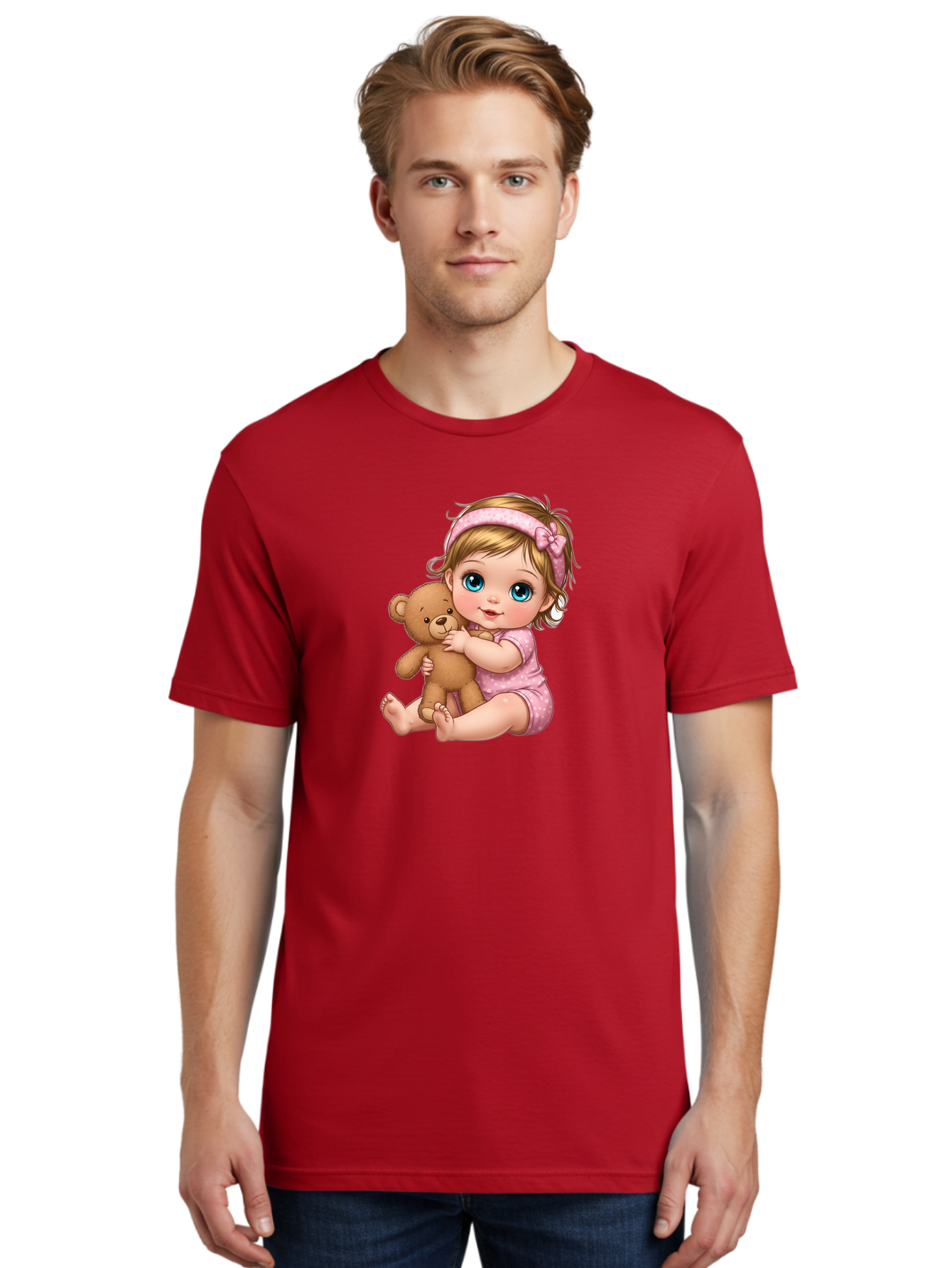 Baby-Girl-With-Teddy-Bear Men'S Graphic Tee, 100% Cotton, Comfortable Casual Summer Wear, Machine Washable, Vintage Camera, Old Camera, Antique Camera, Black Camera, Classic Photography, Photography Equipment, Nostalgic Device, Film Camera, Bak013 23