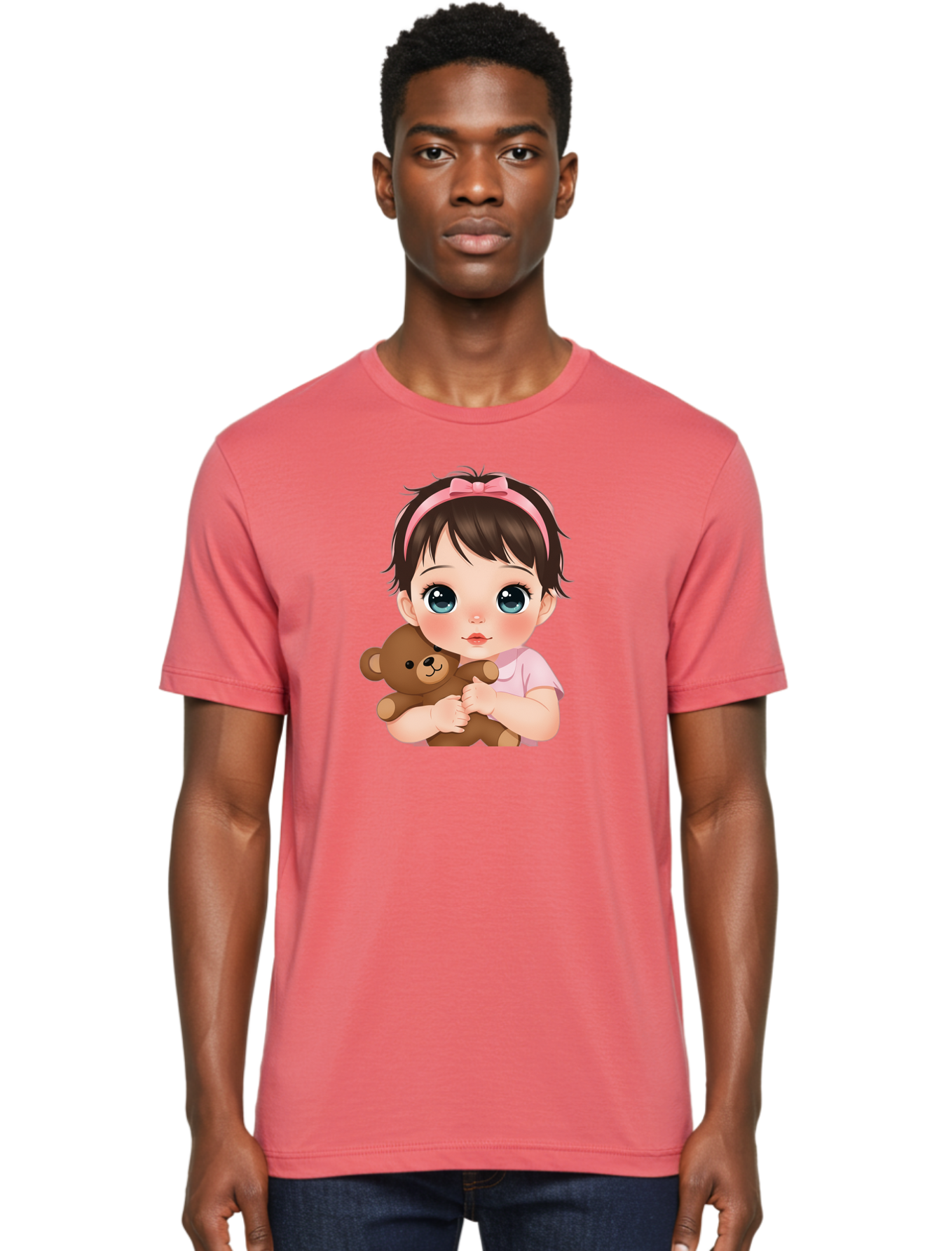 Baby-Girl-With-Teddy Men'S Graphic Tee, 100% Cotton, Comfortable Casual Summer Wear, Machine Washable, Vintage Camera, Old Camera, Antique Camera, Black Camera, Classic Photography, Photography Equipment, Nostalgic Device, Film Camera, Bak014 24