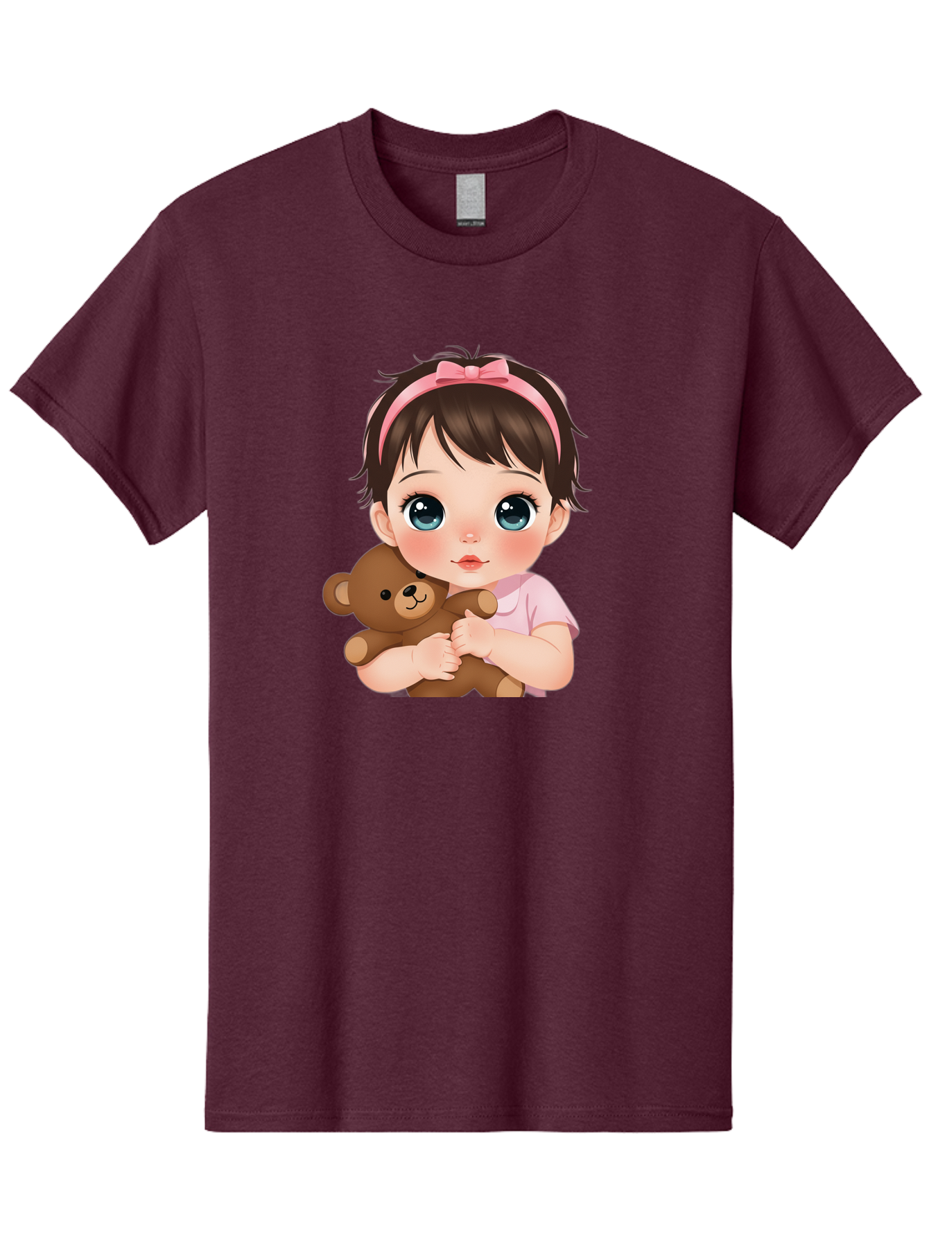 Baby-Girl-With-Teddy Men'S Graphic Tee, 100% Cotton, Comfortable Casual Summer Wear, Machine Washable, Vintage Camera, Old Camera, Antique Camera, Black Camera, Classic Photography, Photography Equipment, Nostalgic Device, Film Camera, Bak014 3