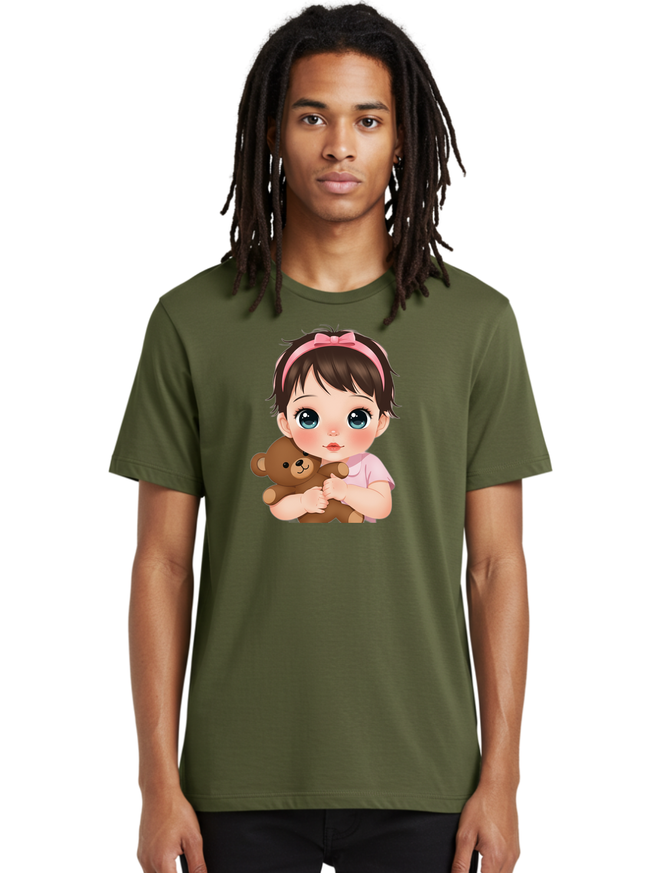 Baby-Girl-With-Teddy Men'S Graphic Tee, 100% Cotton, Comfortable Casual Summer Wear, Machine Washable, Vintage Camera, Old Camera, Antique Camera, Black Camera, Classic Photography, Photography Equipment, Nostalgic Device, Film Camera, Bak014 25