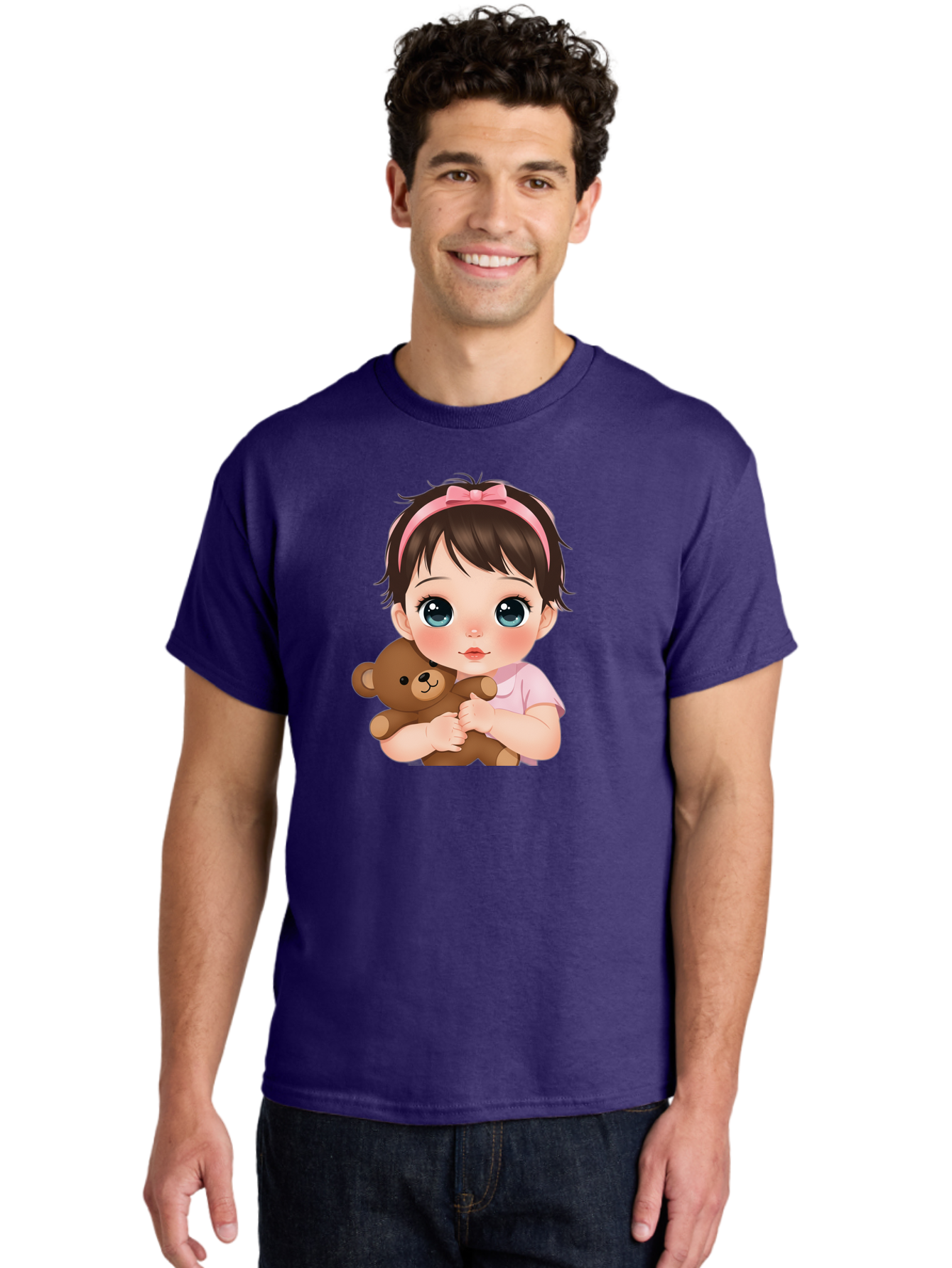Baby-Girl-With-Teddy Men'S Graphic Tee, 100% Cotton, Comfortable Casual Summer Wear, Machine Washable, Vintage Camera, Old Camera, Antique Camera, Black Camera, Classic Photography, Photography Equipment, Nostalgic Device, Film Camera, Bak014 19