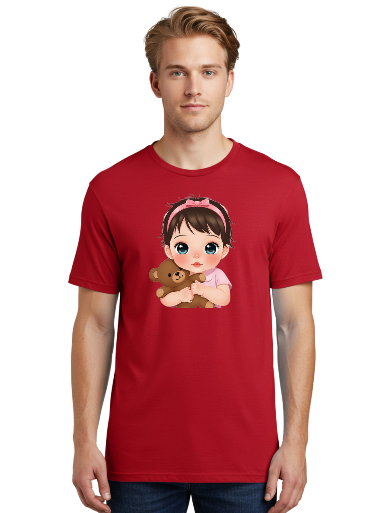 Baby-Girl-With-Teddy Men'S Graphic Tee, 100% Cotton, Comfortable Casual Summer Wear, Machine Washable, Vintage Camera, Old Camera, Antique Camera, Black Camera, Classic Photography, Photography Equipment, Nostalgic Device, Film Camera, Bak014 20