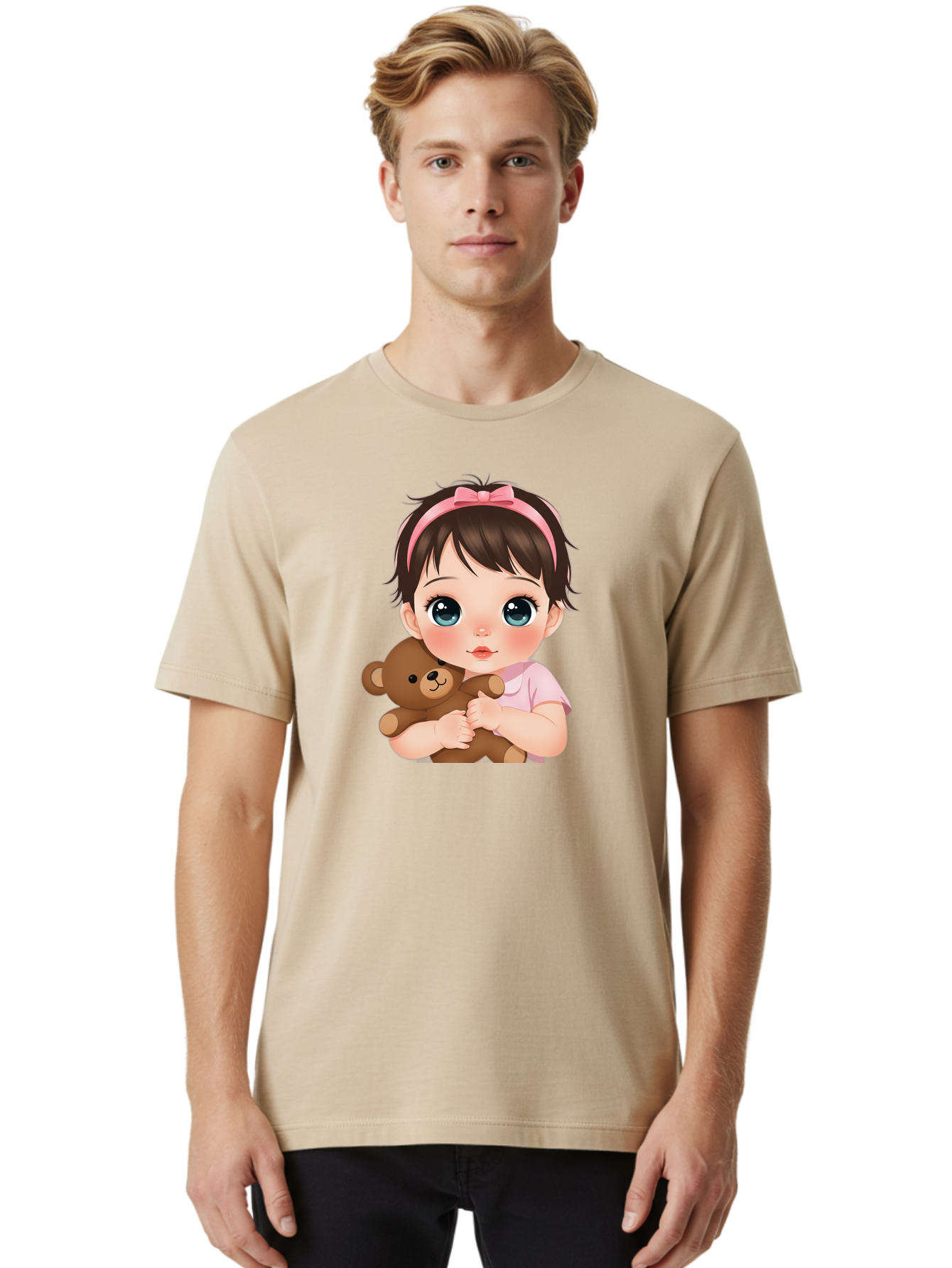 Baby-Girl-With-Teddy Men'S Graphic Tee, 100% Cotton, Comfortable Casual Summer Wear, Machine Washable, Vintage Camera, Old Camera, Antique Camera, Black Camera, Classic Photography, Photography Equipment, Nostalgic Device, Film Camera, Bak014 28