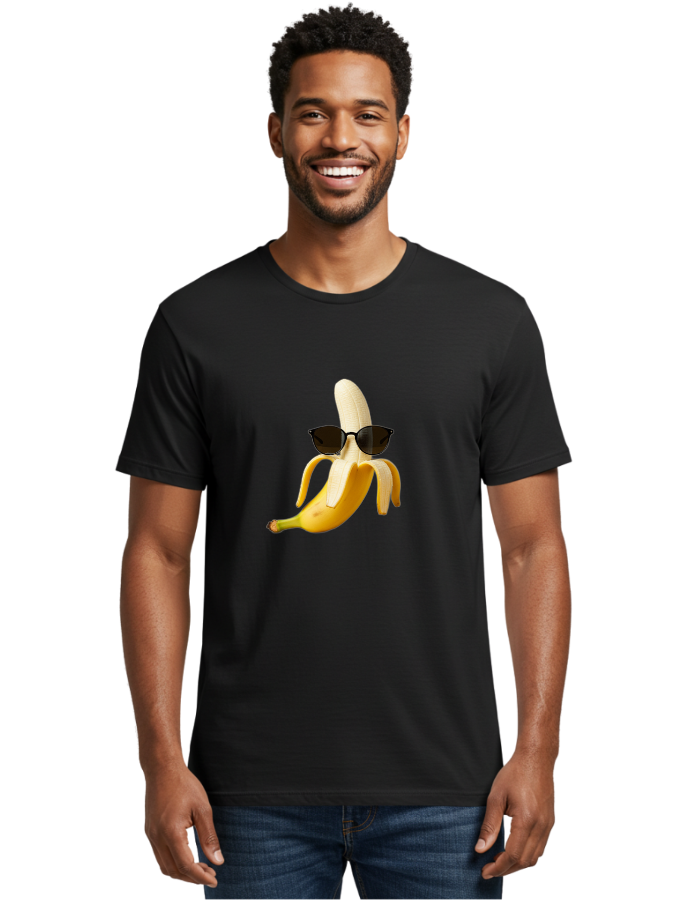 Banana-Sunglasses Men'S Graphic Tee, 100% Cotton, Comfortable Casual Summer Wear, Machine Washable, Vintage Camera, Old Camera, Antique Camera, Black Camera, Classic Photography, Photography Equipment, Nostalgic Device, Film Camera, Camera Art Bak029 25