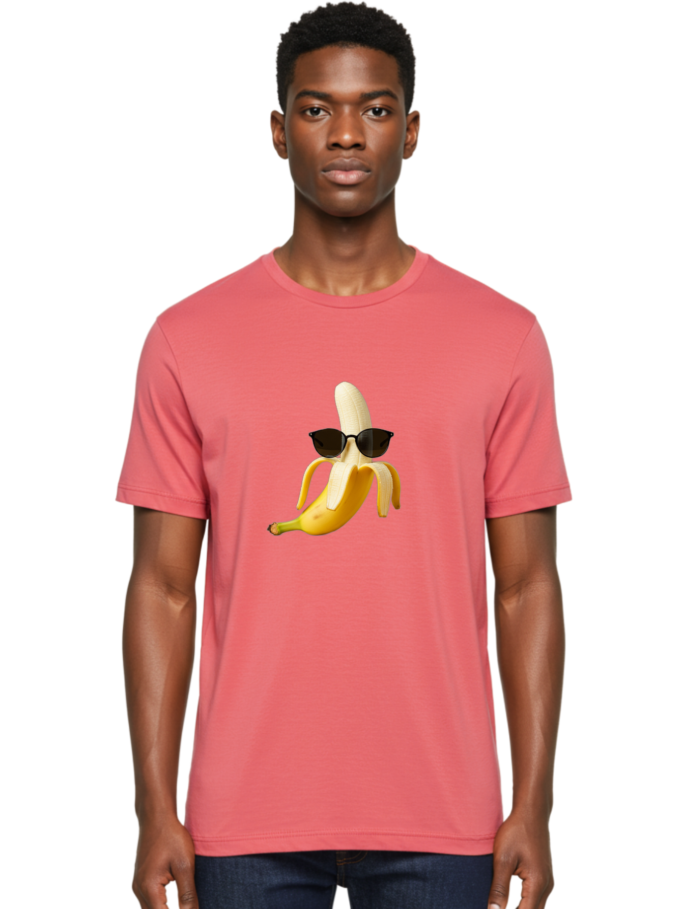 Banana-Sunglasses Men'S Graphic Tee, 100% Cotton, Comfortable Casual Summer Wear, Machine Washable, Vintage Camera, Old Camera, Antique Camera, Black Camera, Classic Photography, Photography Equipment, Nostalgic Device, Film Camera, Camera Art Bak029 24